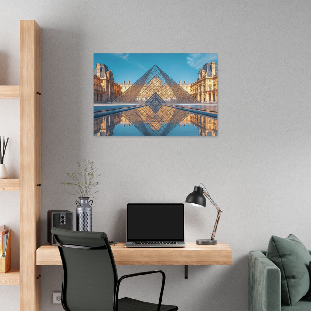 Louvre Glass Pyramid Canvas Print — Paris Travel Wall Art