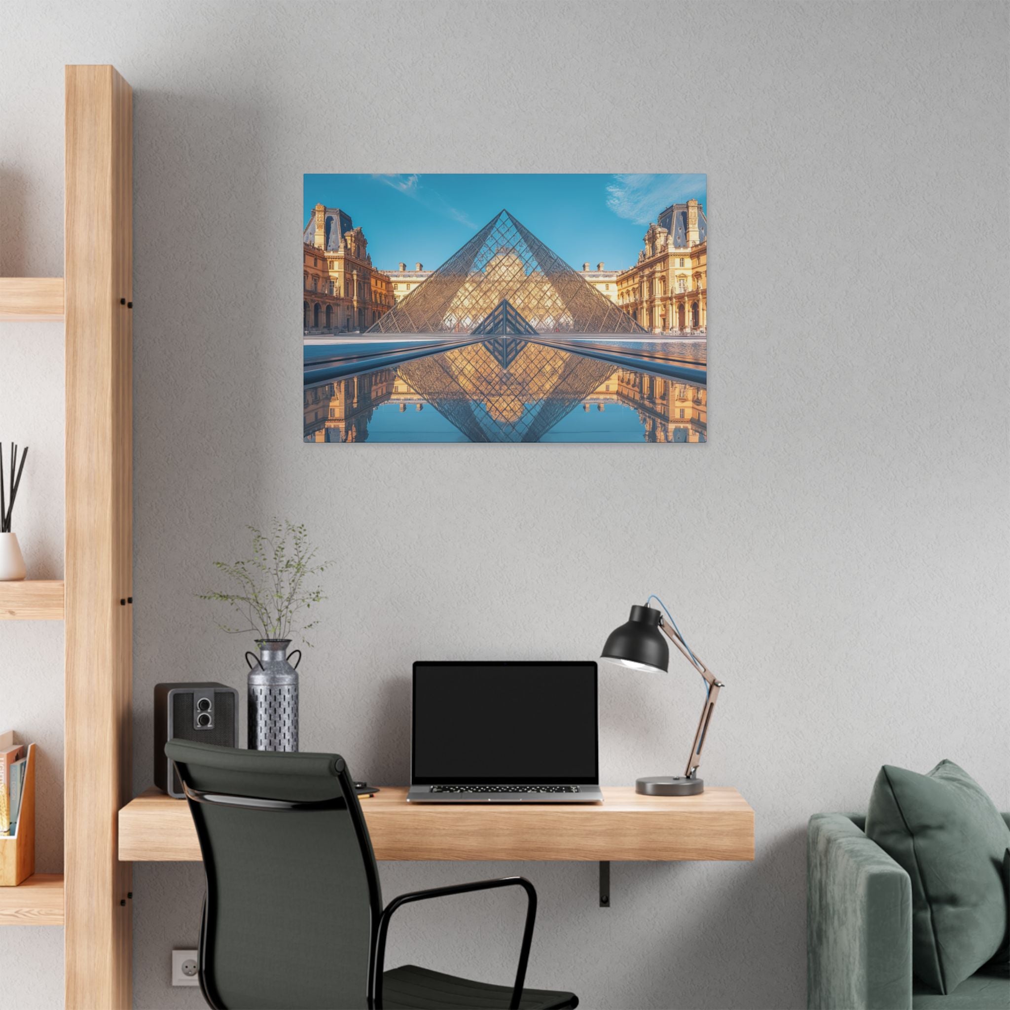 Louvre Glass Pyramid Canvas Print — Paris Travel Wall Art