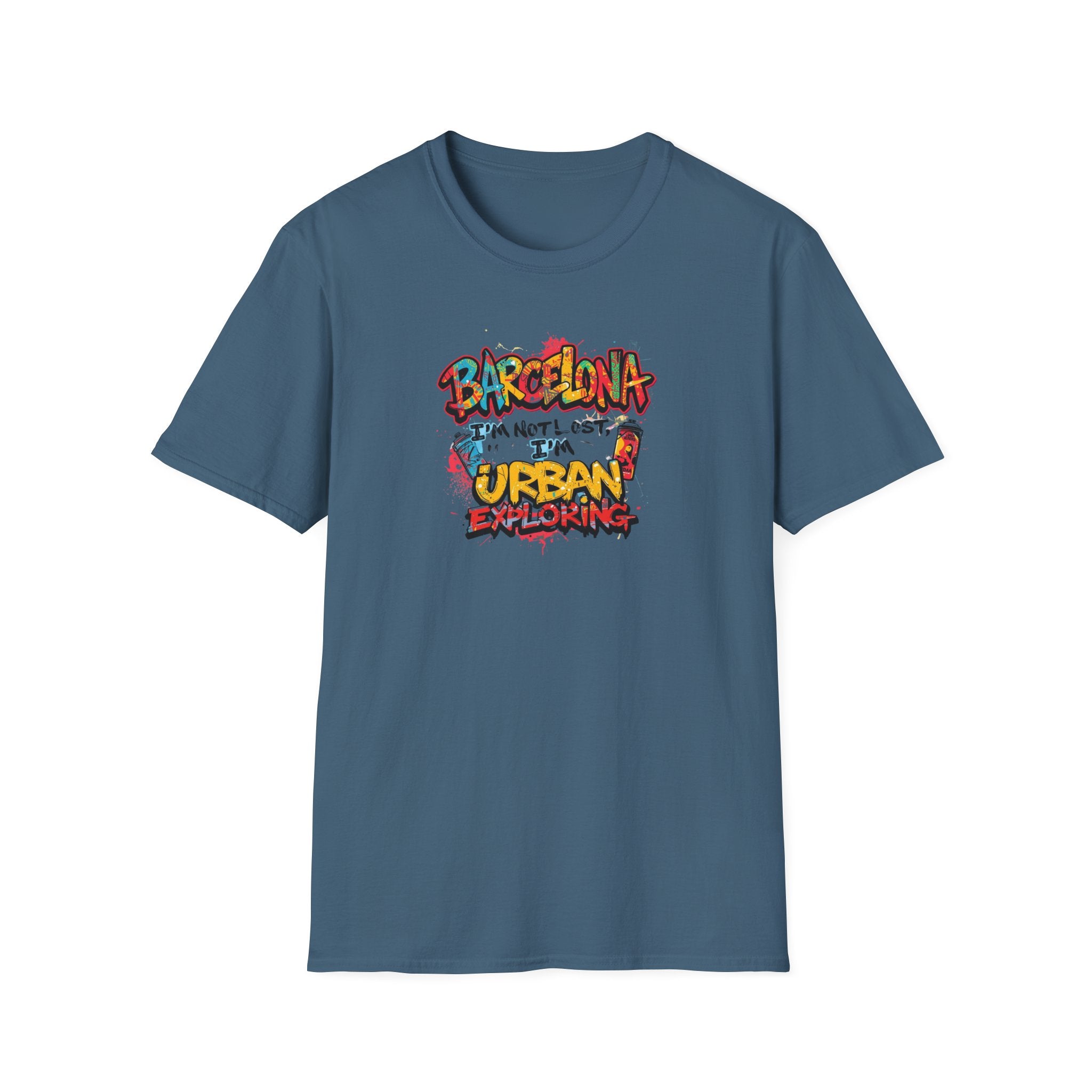 Barcelona Urban Graffiti T‑Shirt – Colorful Street Art Travel Tee