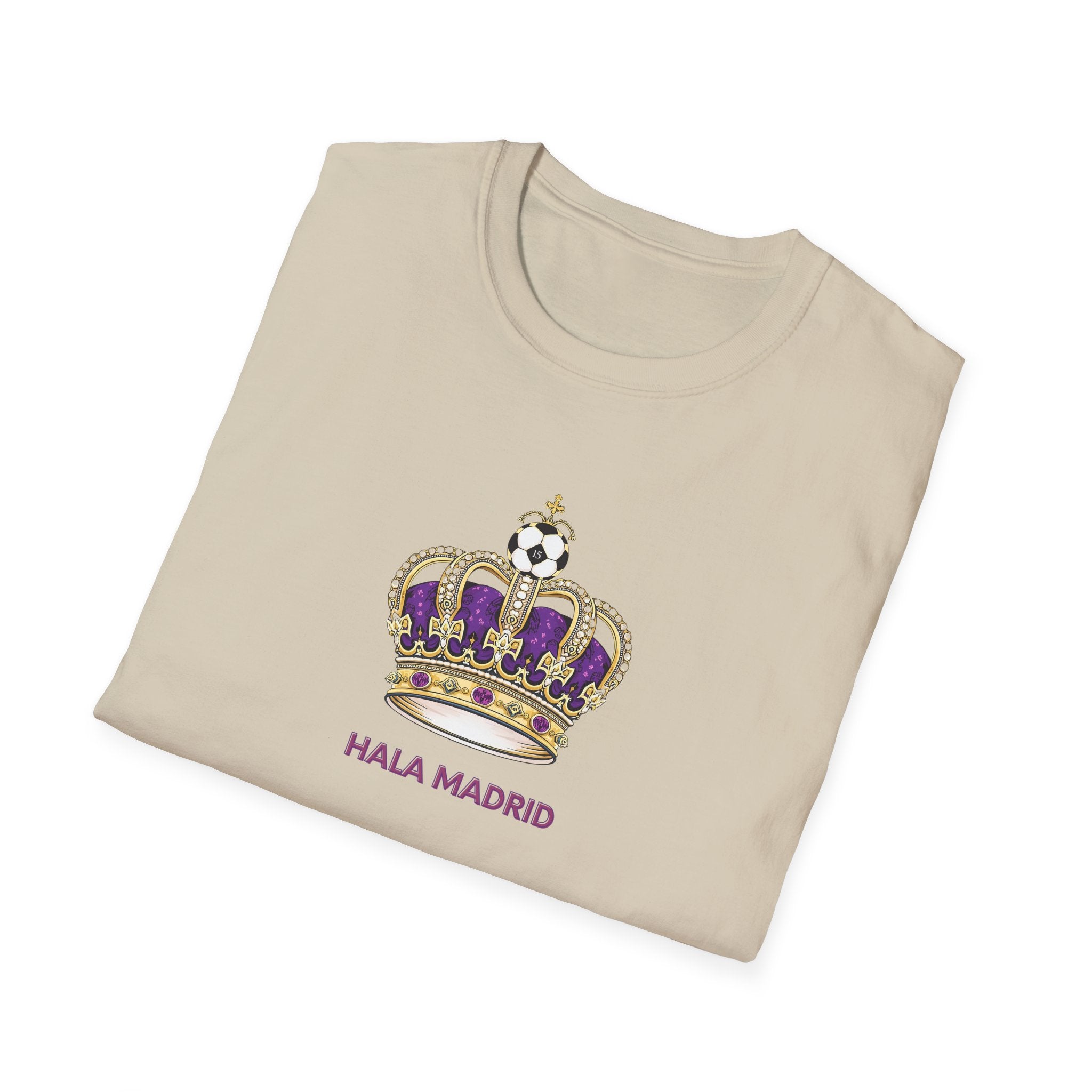 Crown with Soccer Ball Hala Madrid T-Shirt | Football Fan Tee