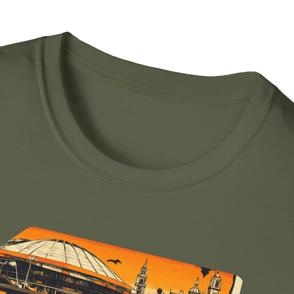 Valencia postcard skyline T-Shirt | Retro cityscape, orange sunset