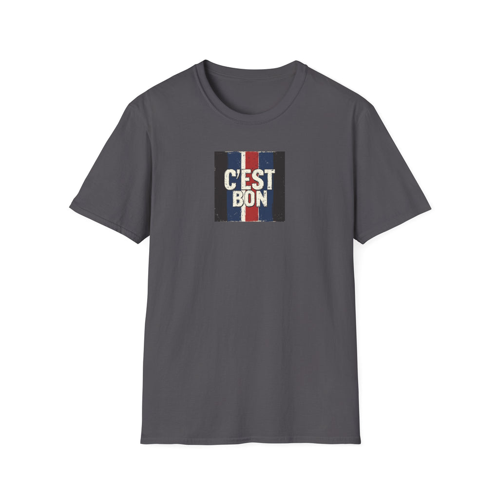 C'est Bon French Flag Stripe T-Shirt | Retro French Phrase Tee