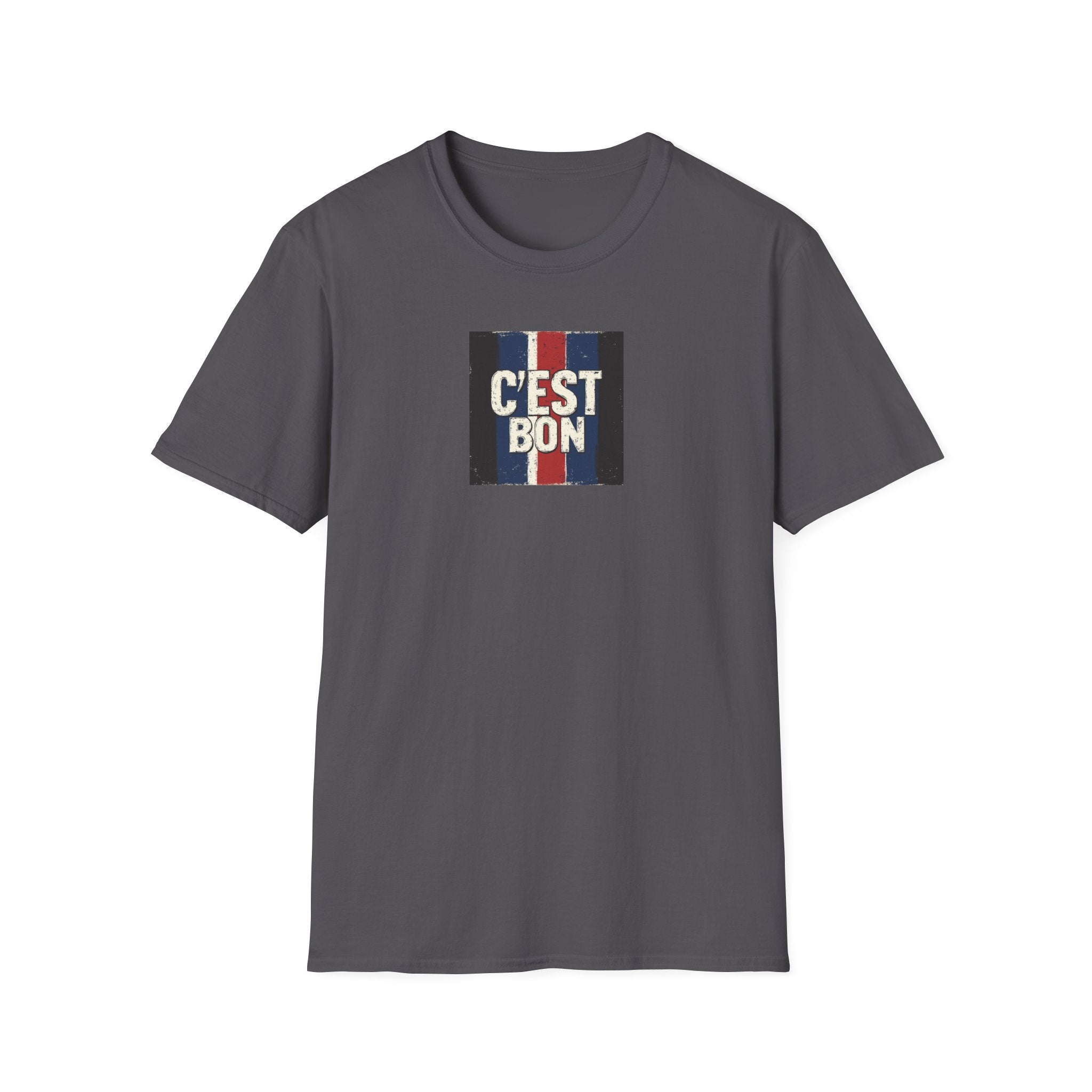 C'est Bon French Flag Stripe T-Shirt | Retro French Phrase Tee