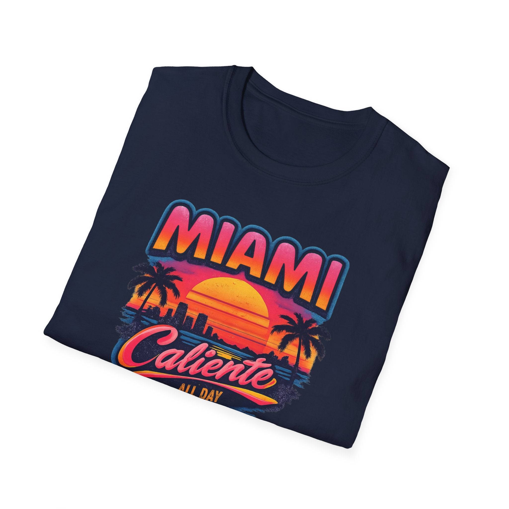 Miami Caliente Sunset T-Shirt — Vintage Palm Beach Vacation Tee