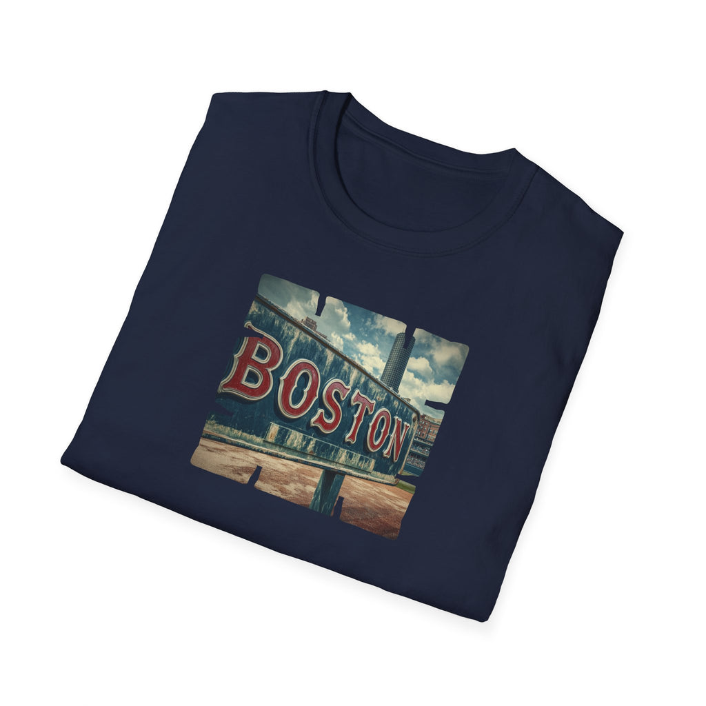 Boston Neon Sign T-Shirt | Cityscape Vintage Photo Tee
