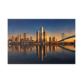 Detroit Skyline Canvas Print — Golden Hour Cityscape Wall Art
