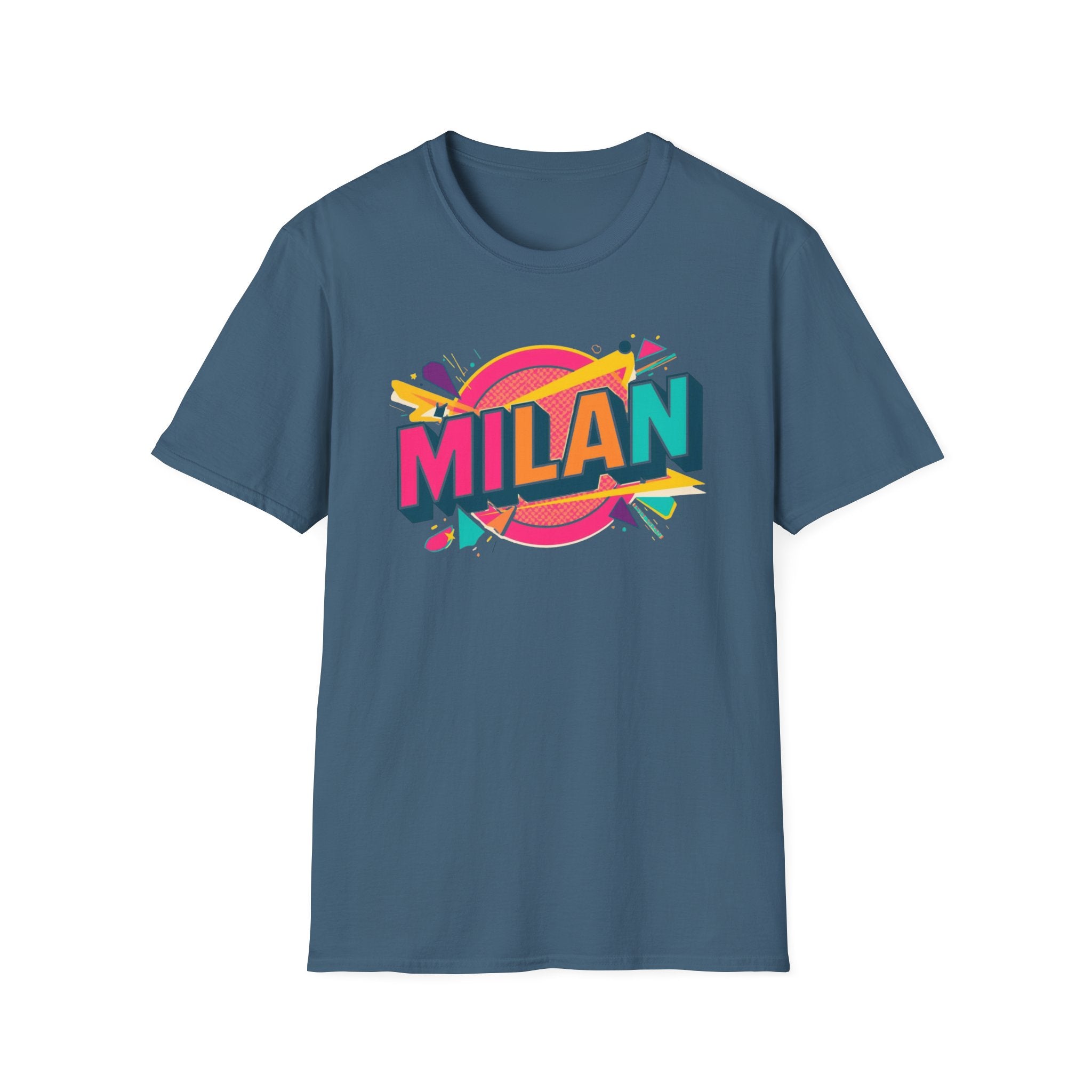 Milan Retro Pop Graphic T-Shirt — Colorful City Name Tee