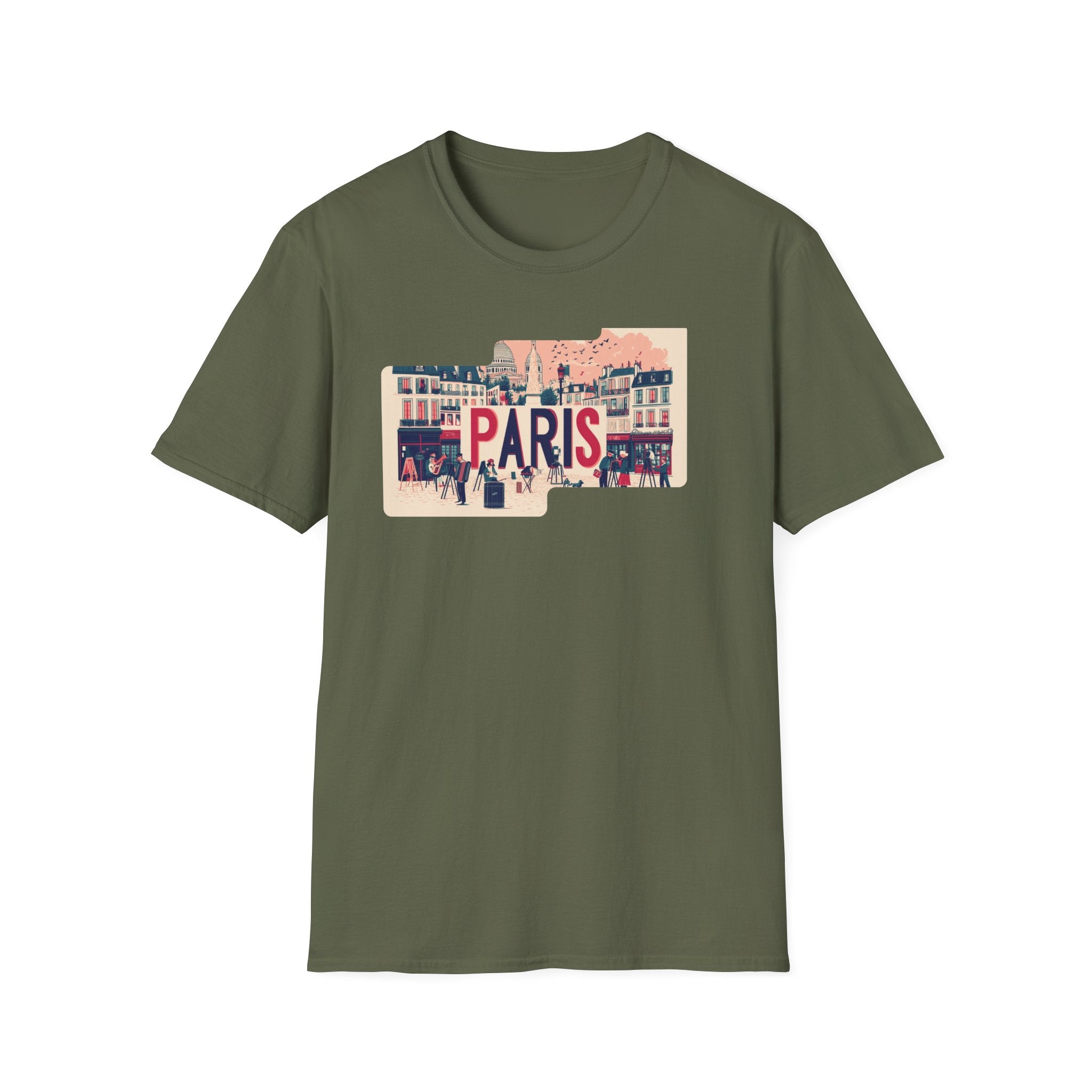 Paris Cityscape T-Shirt | Vintage French Street Illustration
