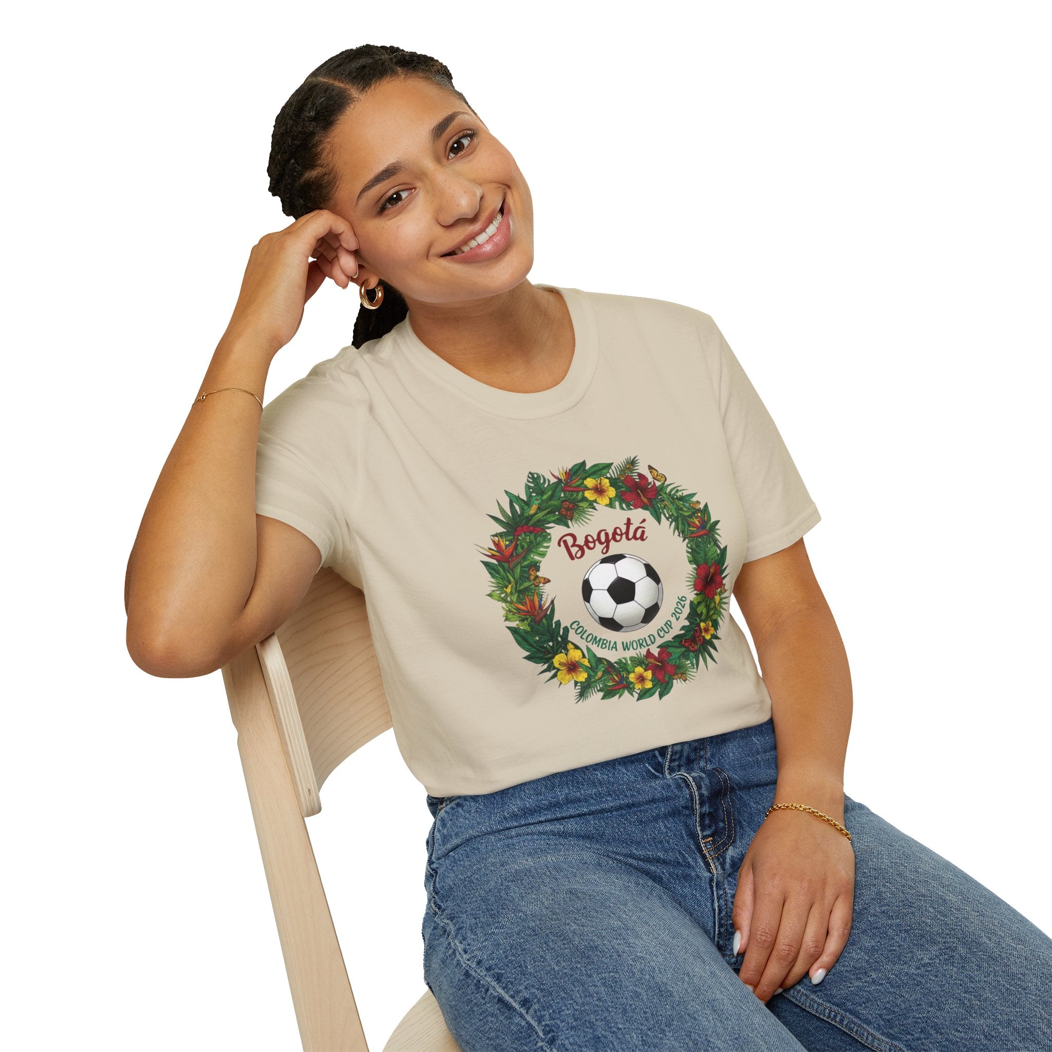 Bogotá Soccer Wreath T-Shirt — World Cup Football Holiday Tee
