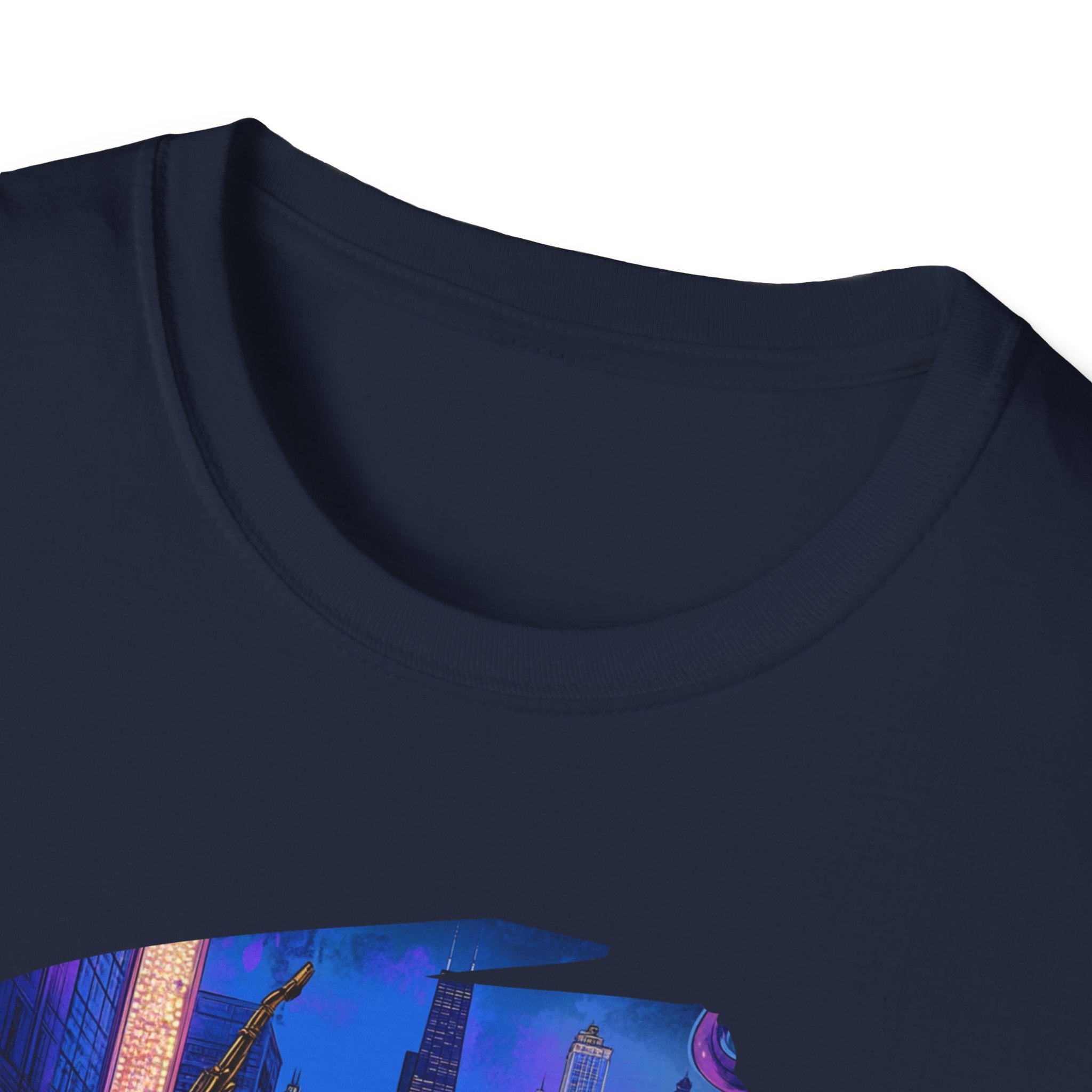 Chicago Neon Skyline T-Shirt | Cityscape Night Design