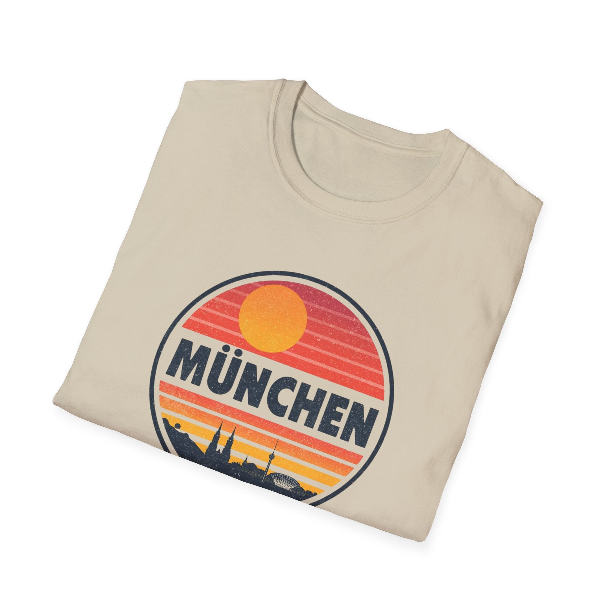 München Sunset T-Shirt — Retro Vintage Munich Skyline Tee