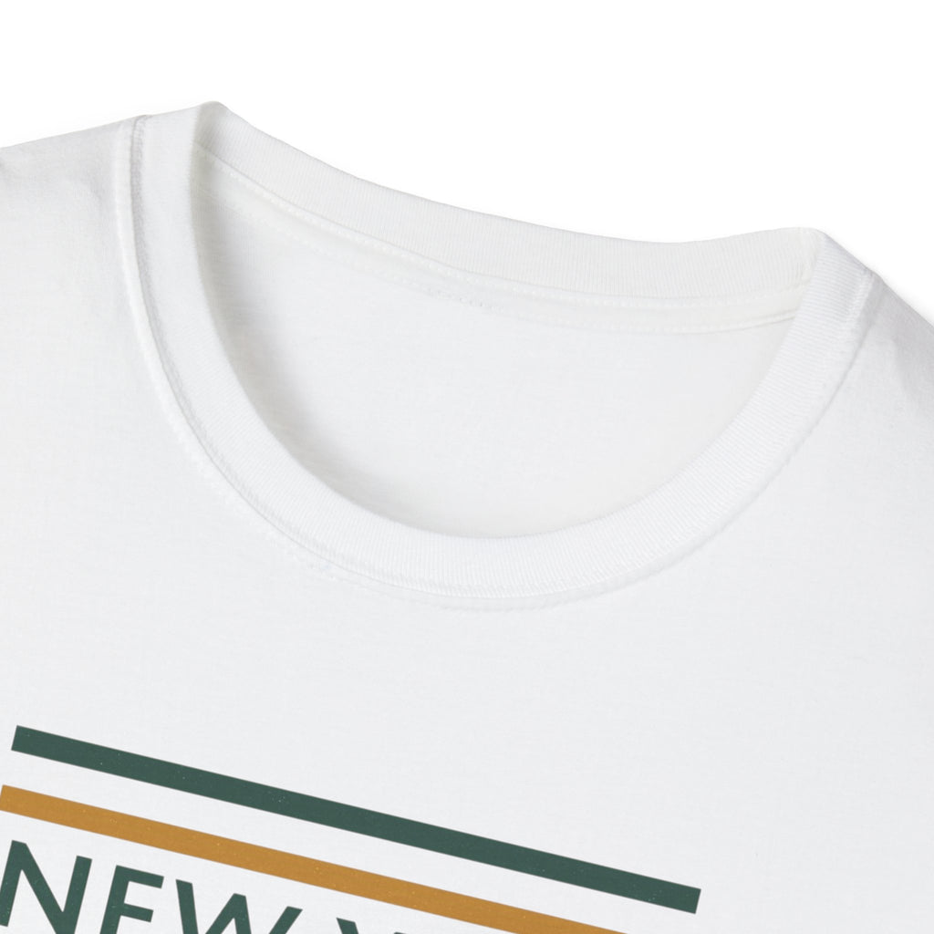 New York Striped Logo T-Shirt | Retro Lines City Design