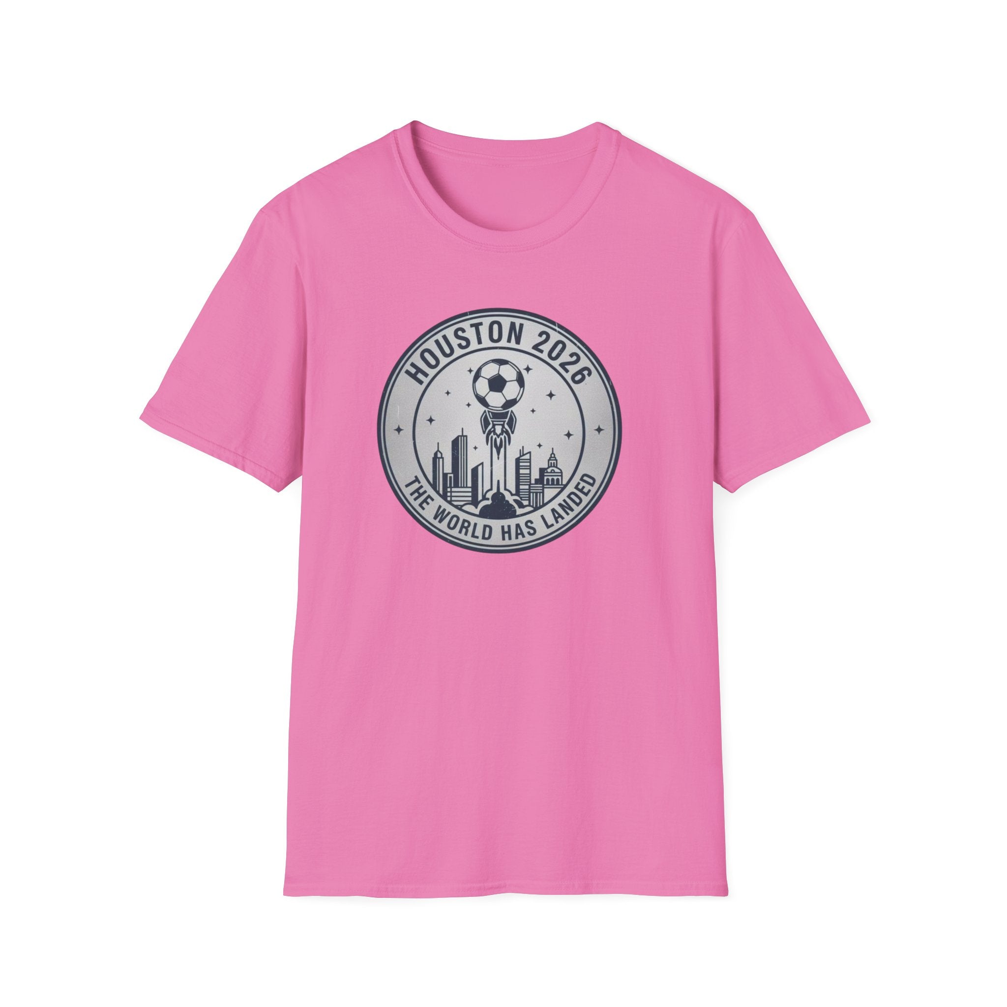 Houston 2026 Soccer Tee — "The World Has Landed" City Crest