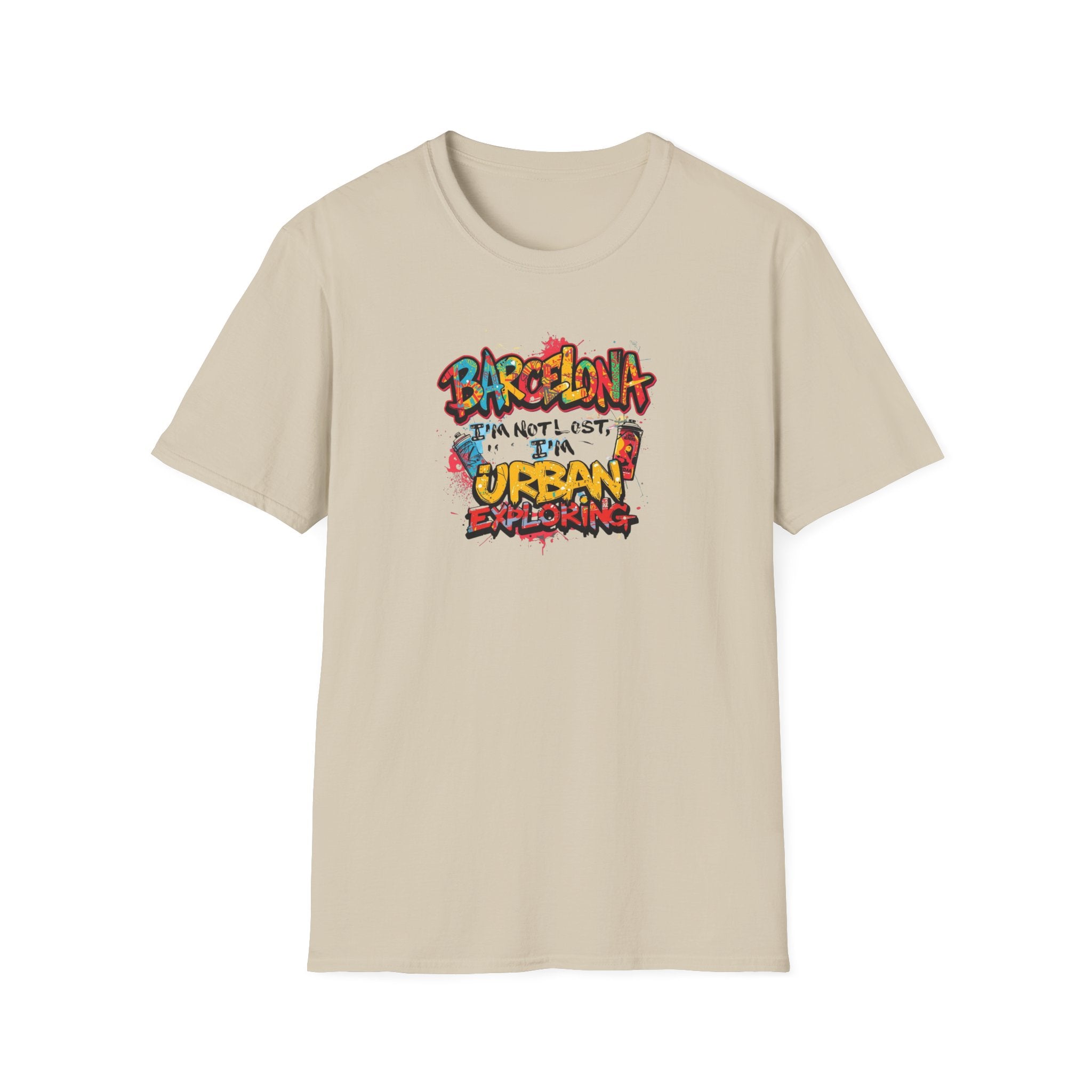 Barcelona Urban Graffiti T‑Shirt – Colorful Street Art Travel Tee