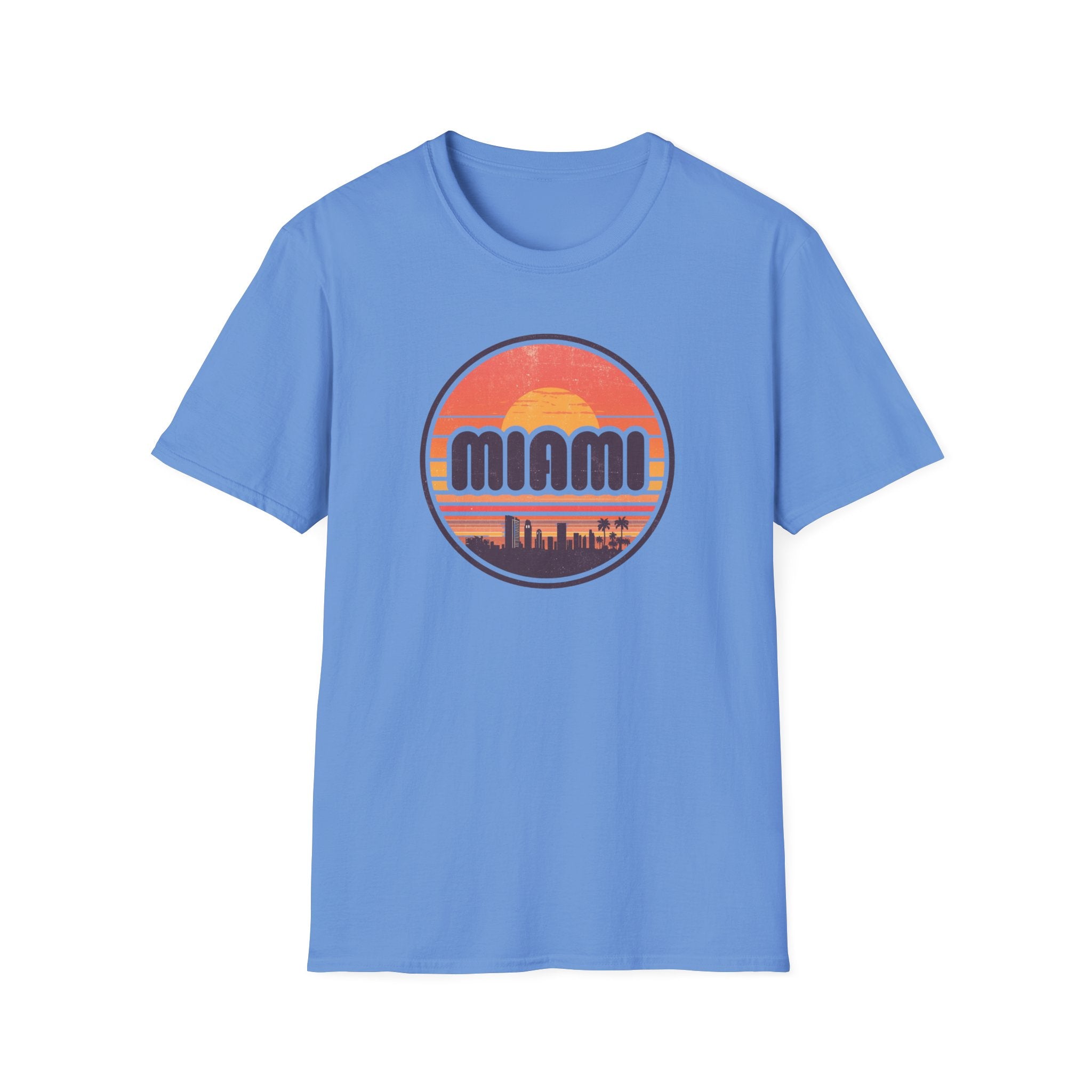 Miami Sunset T-Shirt — Retro Beach Skyline Tee