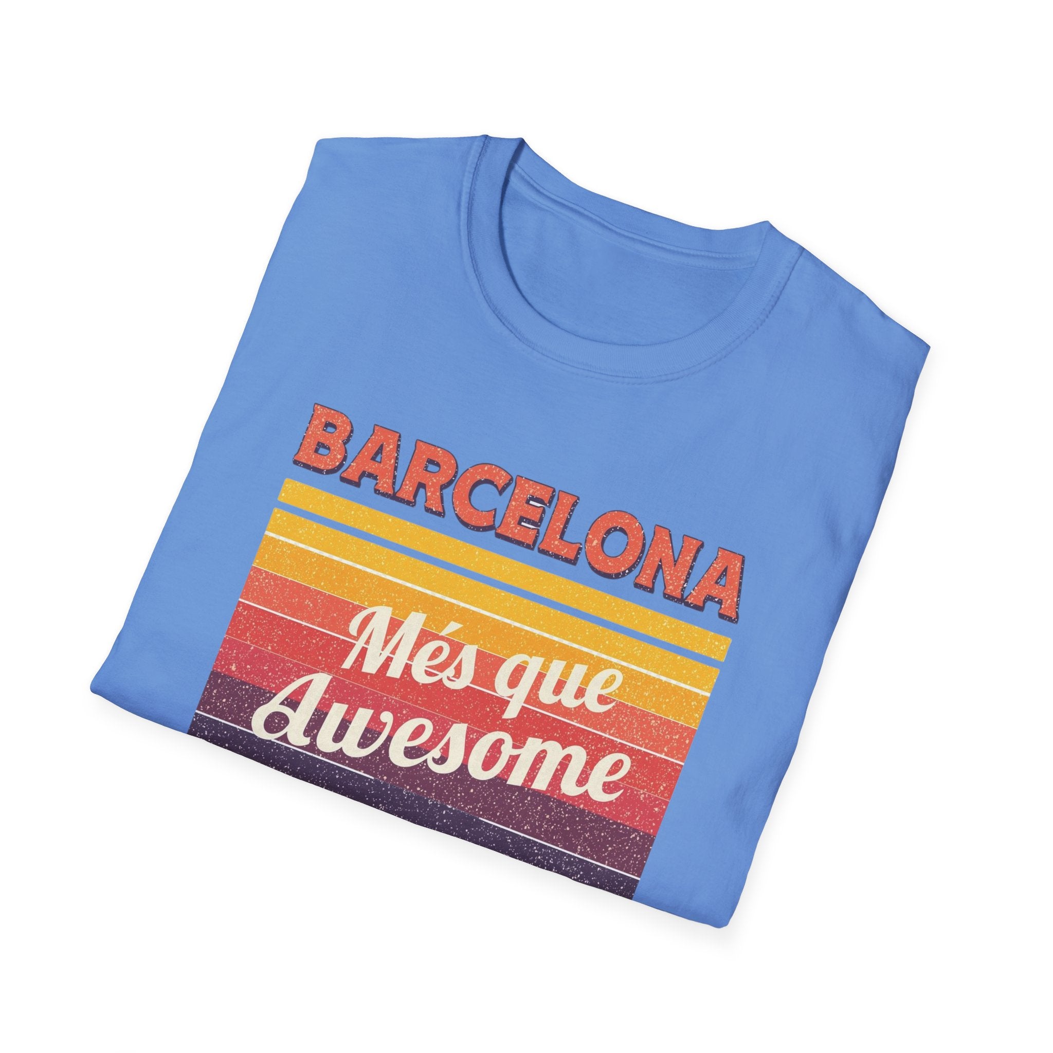 Barcelona "Més que Awesome" Retro Stripe T-Shirt