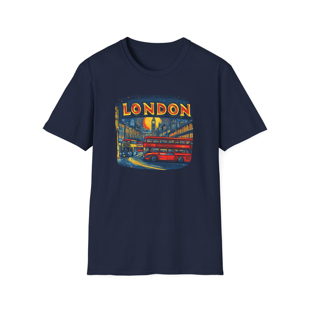 London Vintage Double-Decker Bus T-Shirt | Retro Cityscape Tee