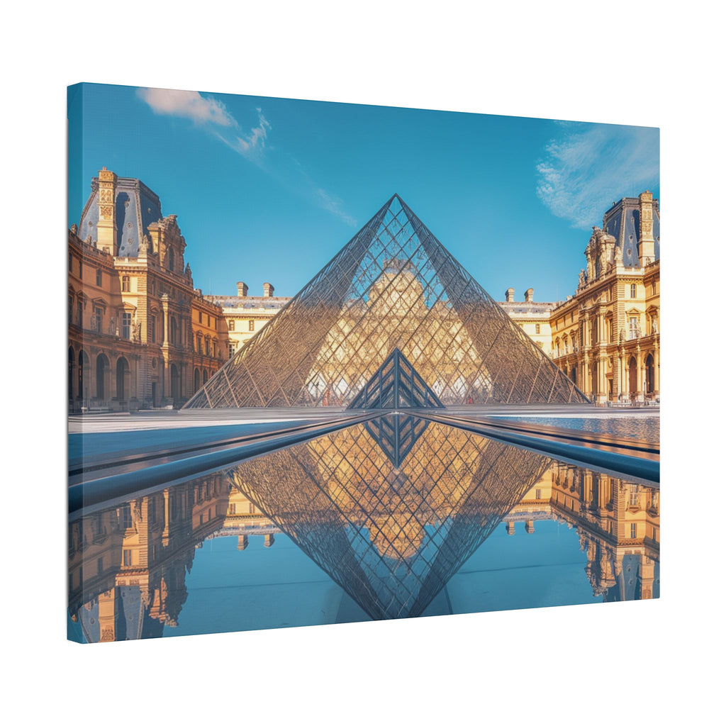 Louvre Glass Pyramid Canvas Print — Paris Travel Wall Art