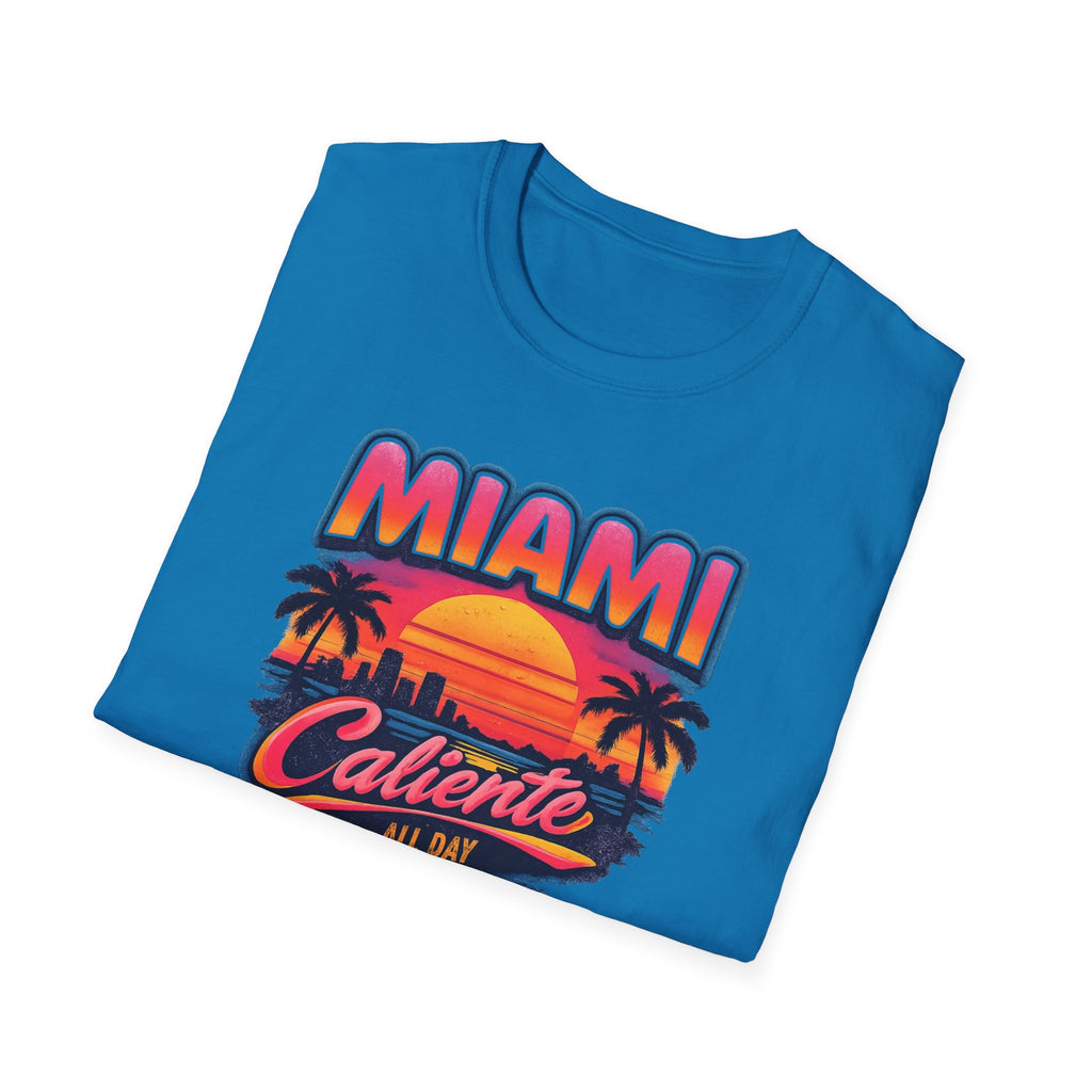 Miami Caliente Sunset T-Shirt — Vintage Palm Beach Vacation Tee