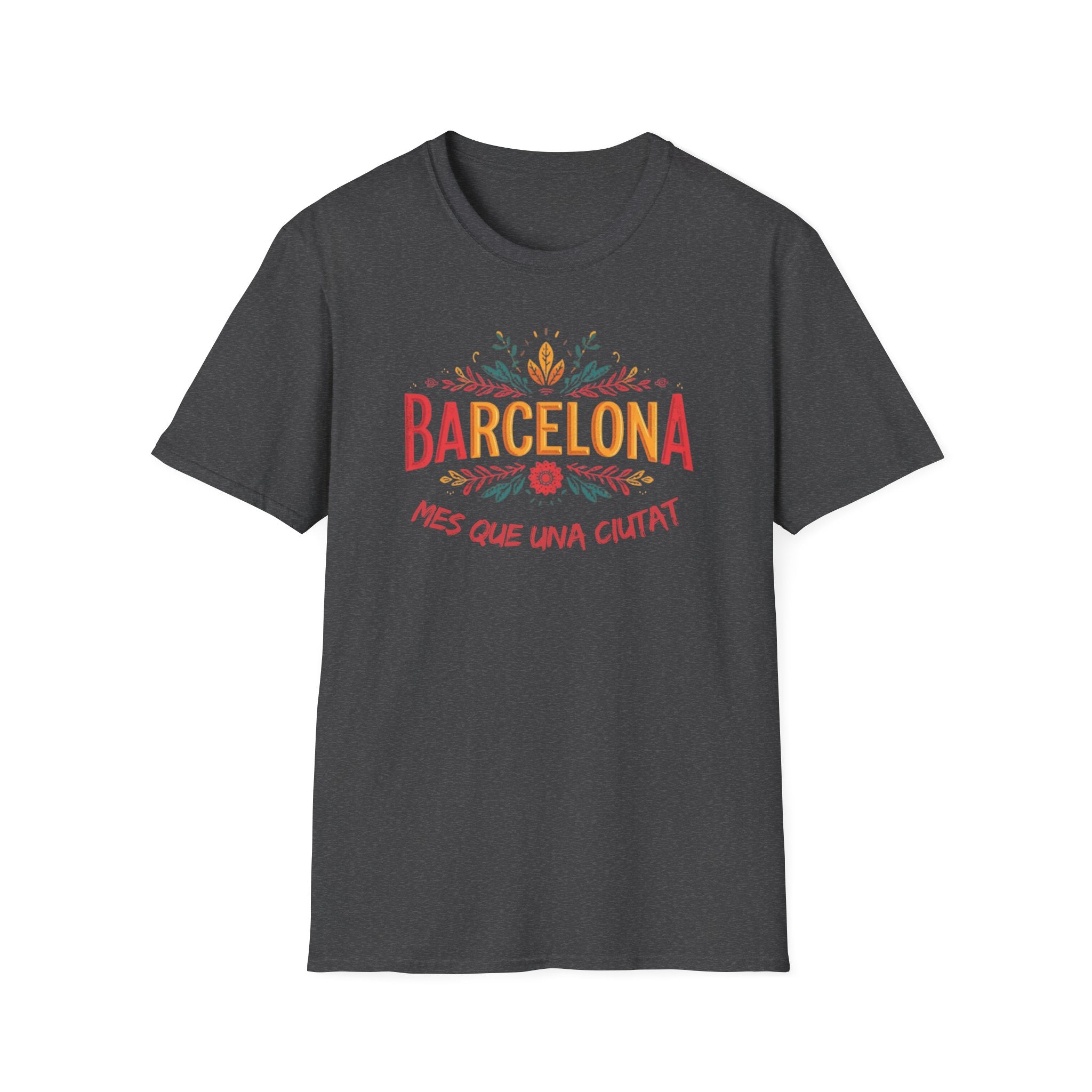 Barcelona floral script T-Shirt | Més que una ciutat, Catalonia travel tee