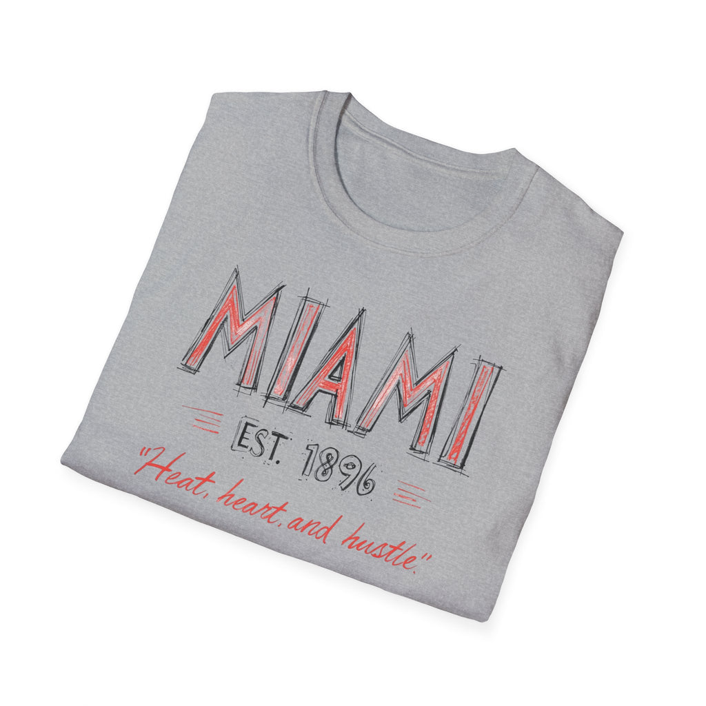 Miami Est. 1896 T-Shirt — "Heat, Heart and Huskie" Retro City Tee