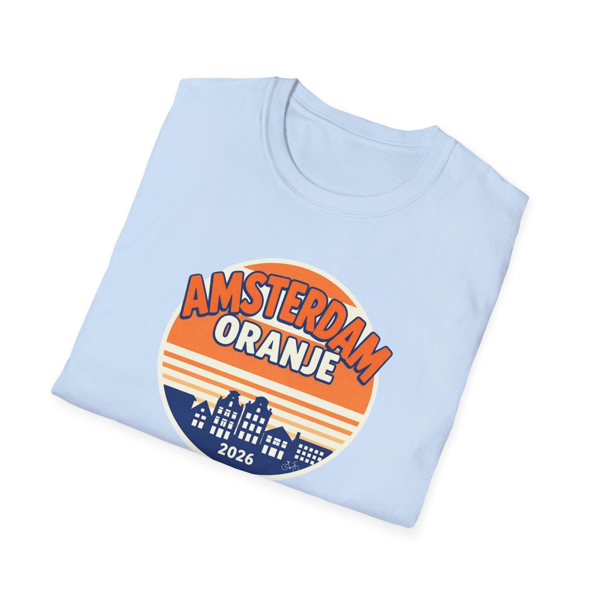 Amsterdam Oranje Vintage Skyline T-Shirt — 2026 Dutch Pride Tee