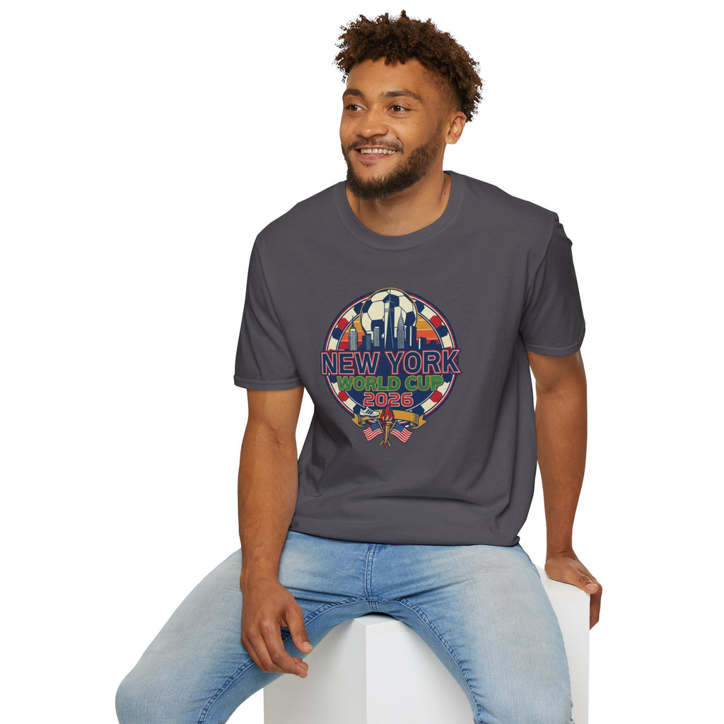New York World Cup 2026 T-Shirt — Retro City Skyline Soccer Tee