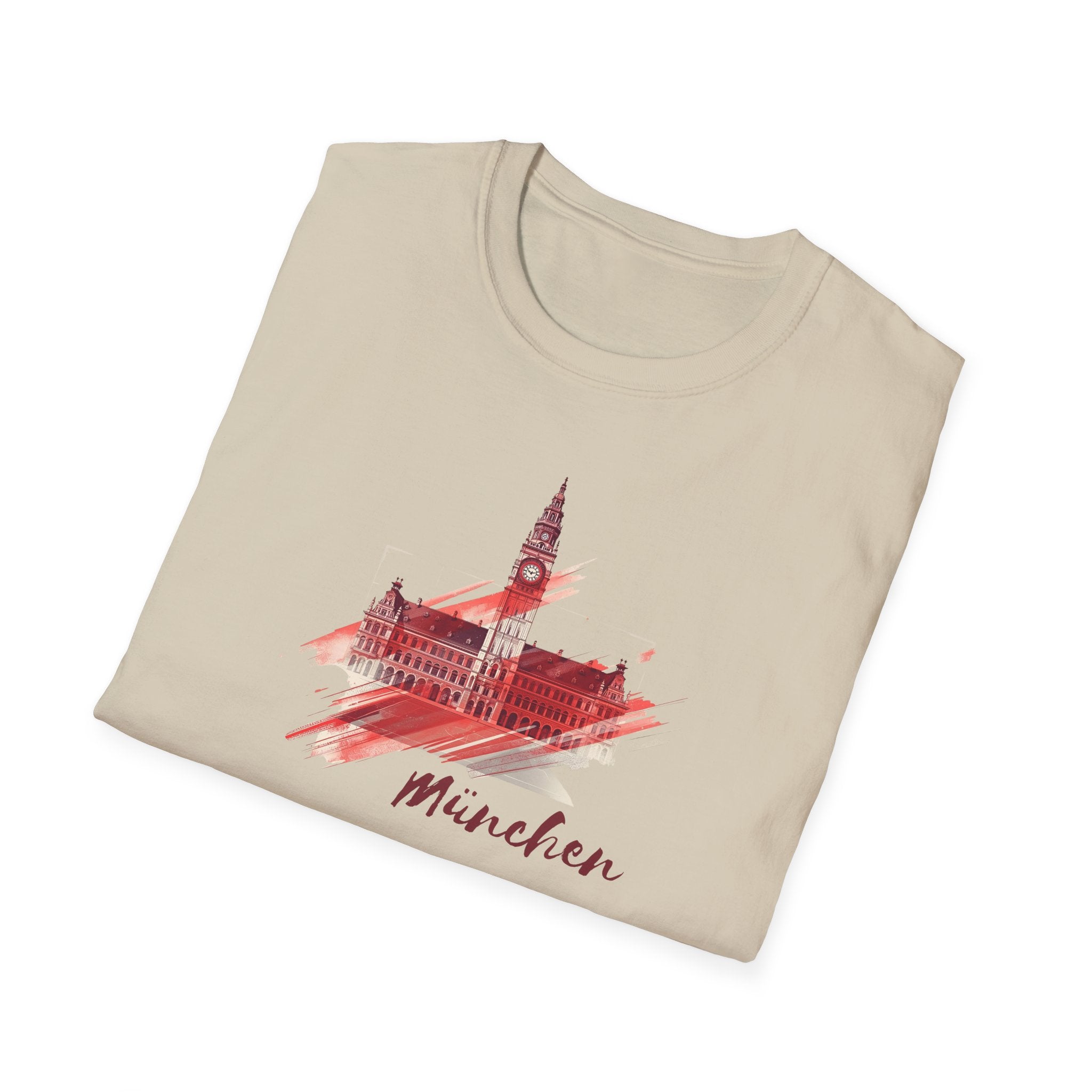 Munchen skyline brushstroke T-Shirt | Munich cityscape souvenir