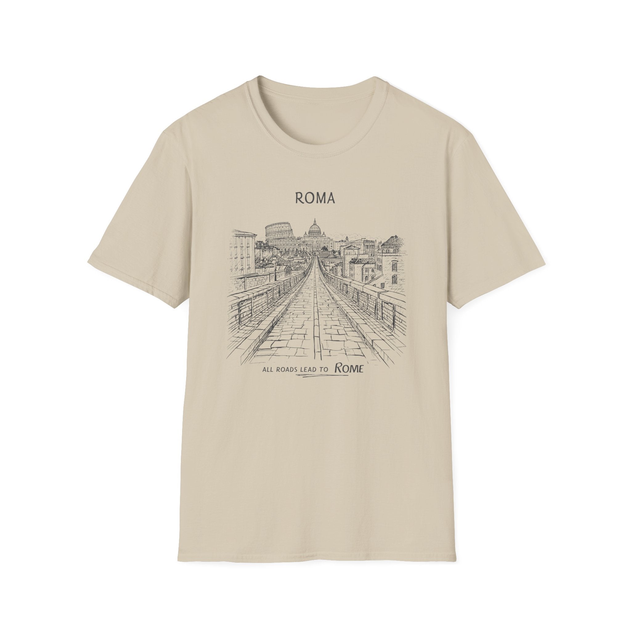 Rome skyline sketch T-Shirt | Ponte Sant'Angelo illustration, travel souvenir