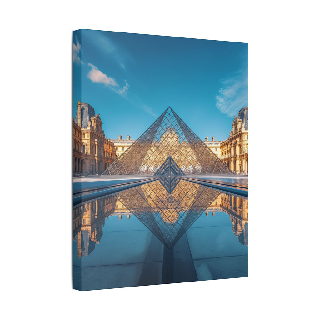 Louvre Glass Pyramid Canvas Print — Paris Travel Wall Art