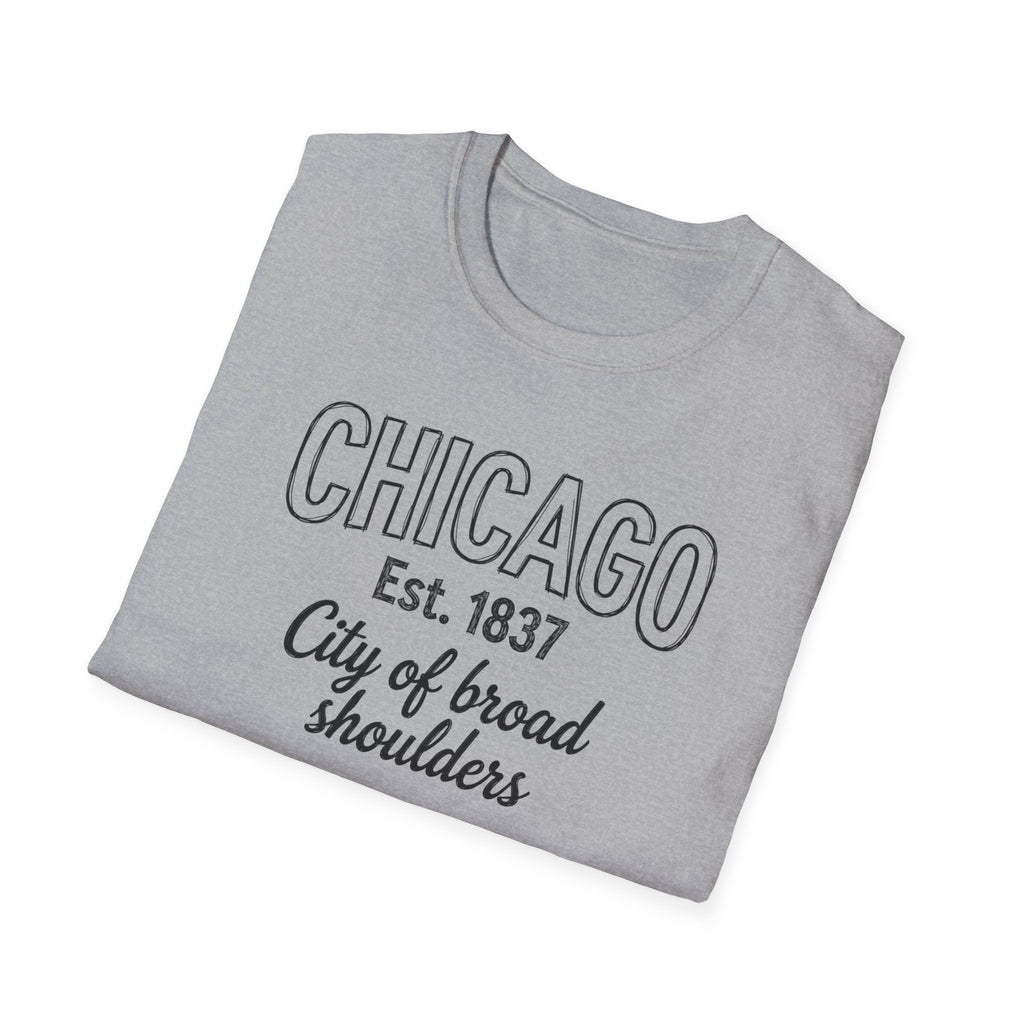 Chicago "City of Broad Shoulders" T-Shirt — Est. 1837 Vintage City Tee
