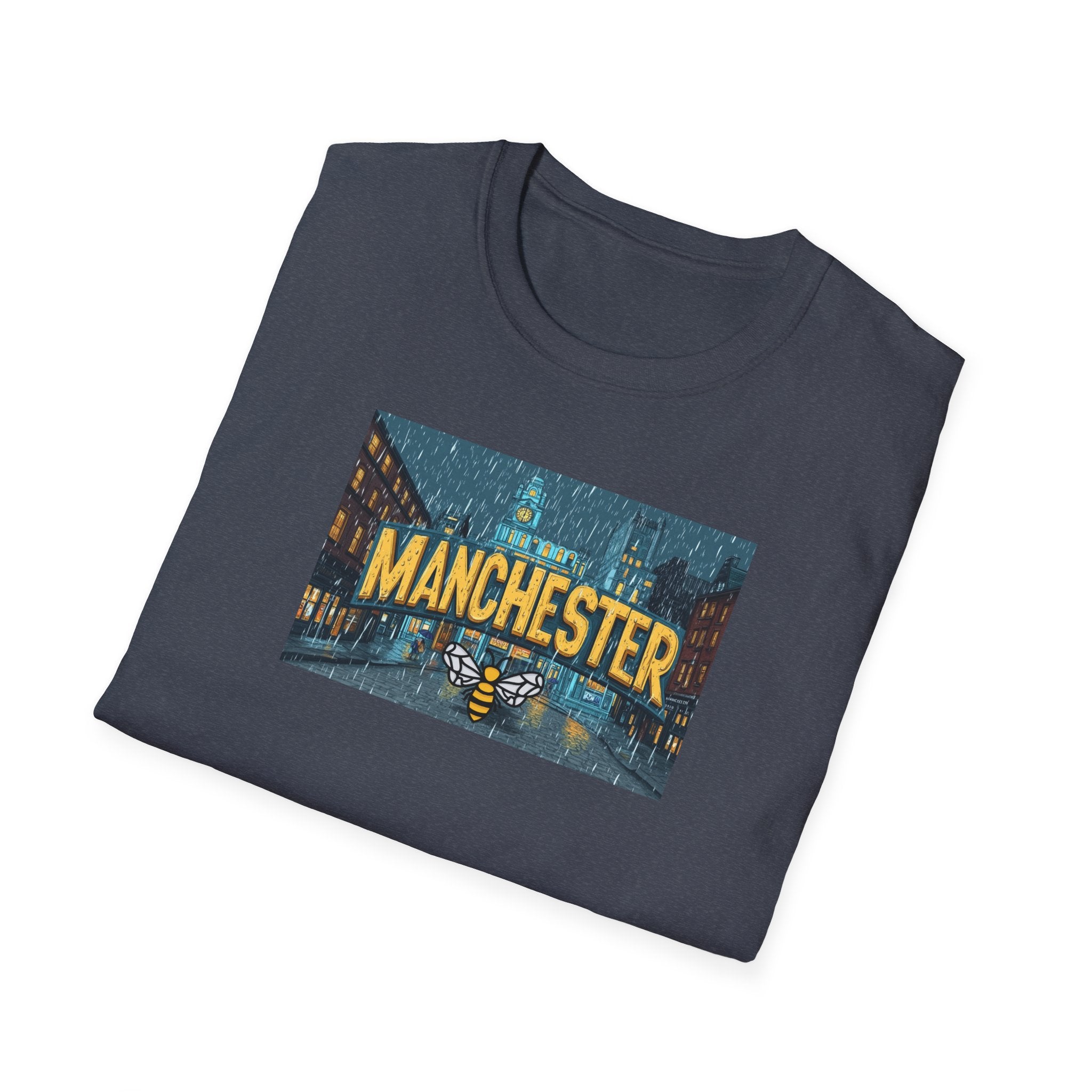 Manchester City Street Scene T-Shirt | Retro Skyline Tee