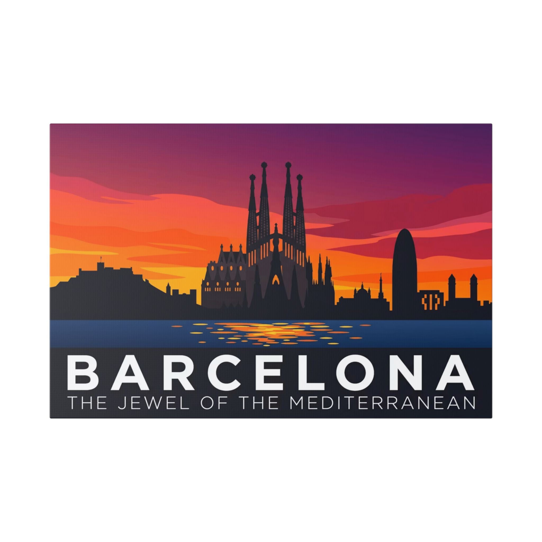 Barcelona Sunset Canvas Print — The Jewel of the Mediterranean