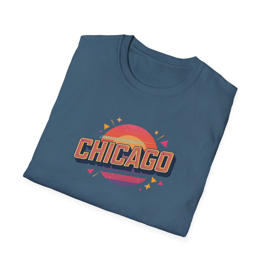 Chicago Retro Sunset T-Shirt | City Pride, Vintage Typography