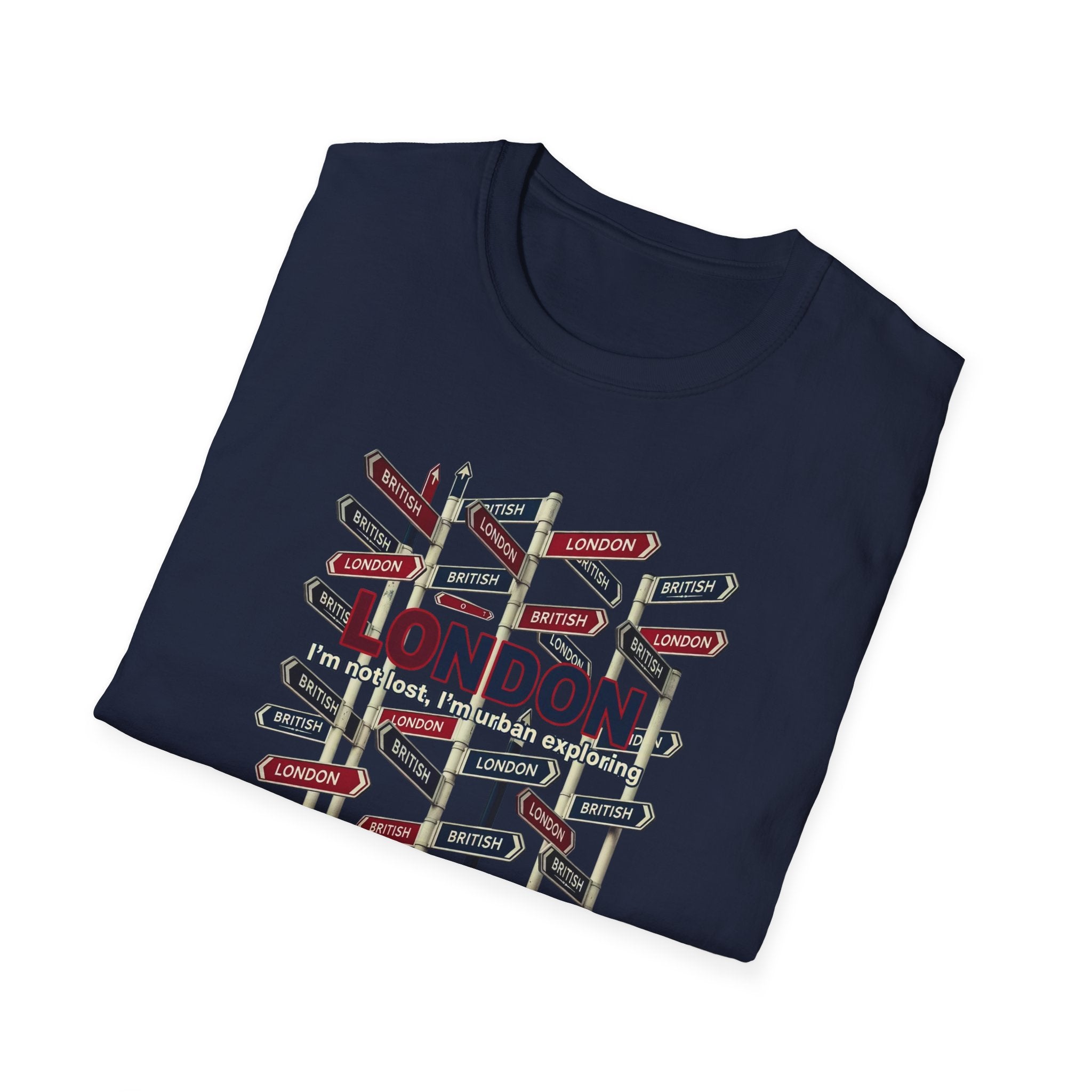 London Street Signs T-Shirt — Vintage Union Jack Directional Graphic