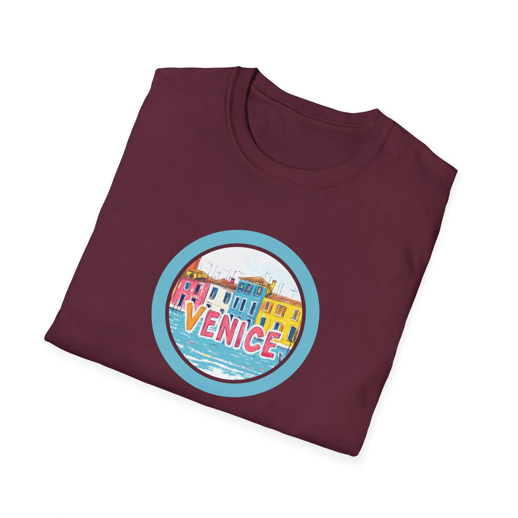 Colorful Venice Canal Illustration T-Shirt | Travel Souvenir