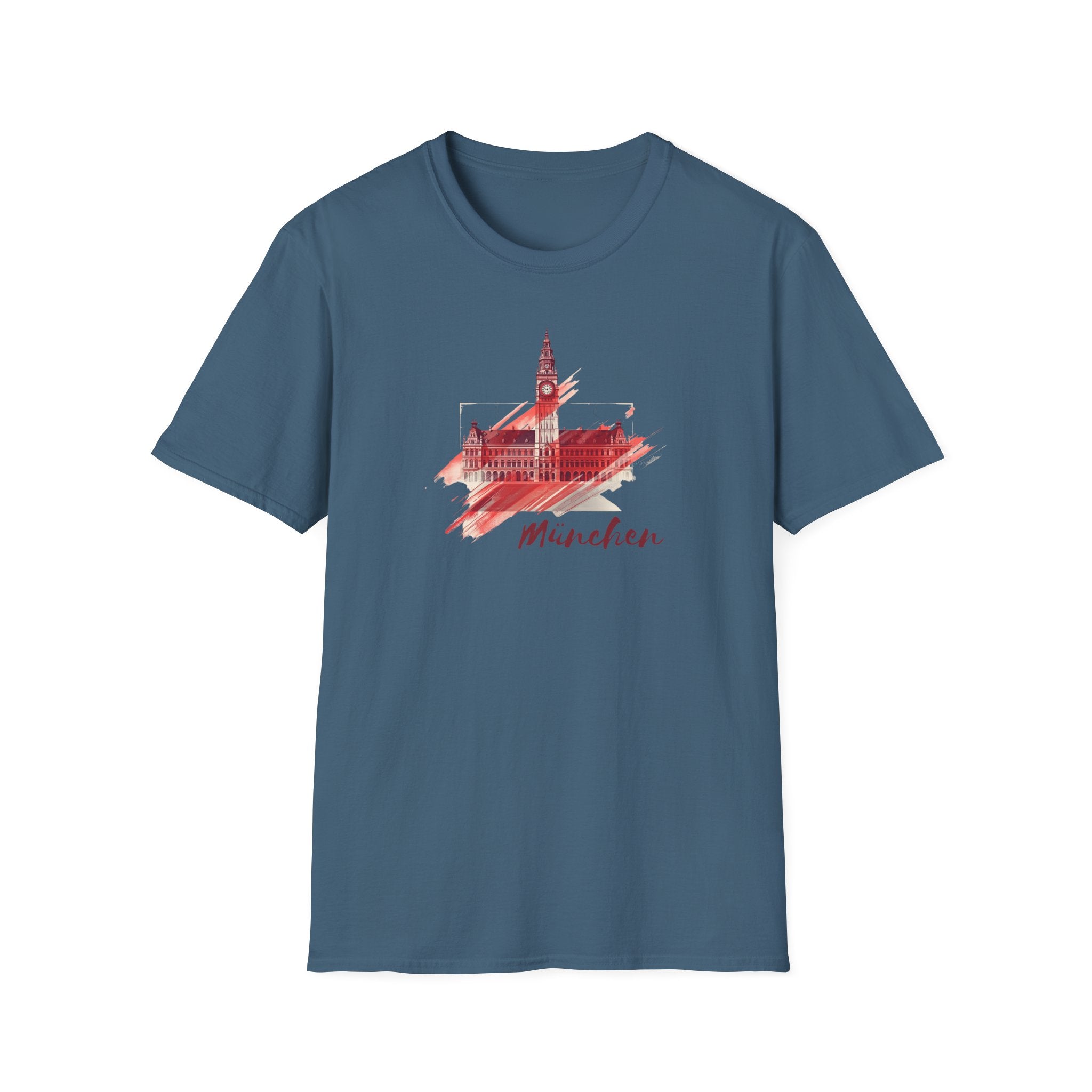 Munchen skyline brushstroke T-Shirt | Munich cityscape souvenir
