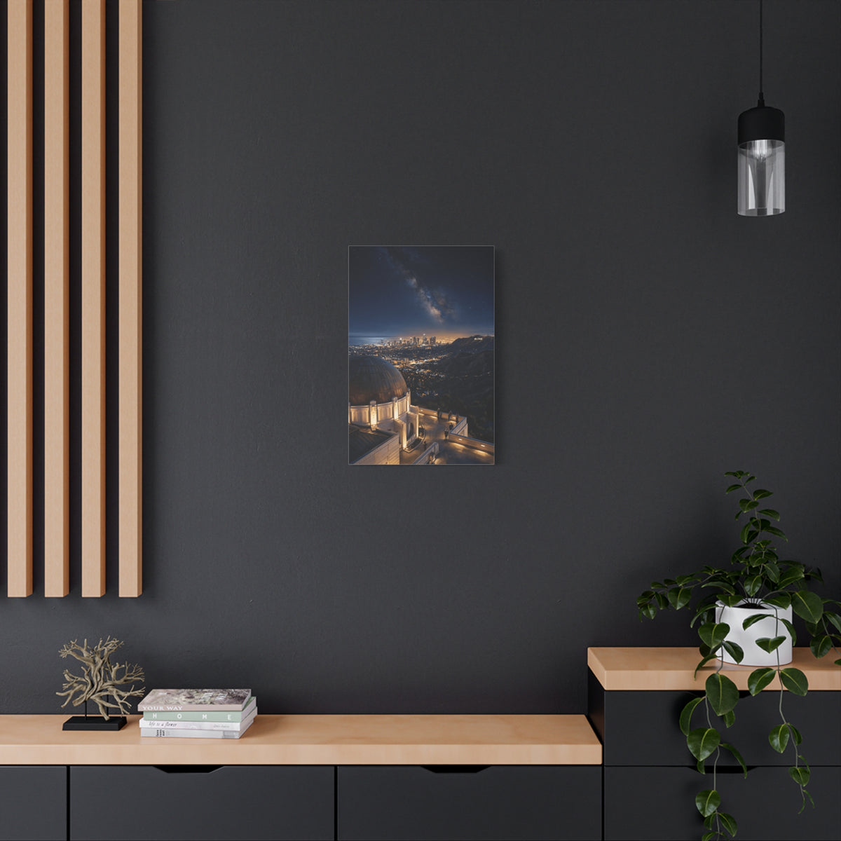Canvas Wall Art — Griffith Observatory Night Skyline with Milky Way - Los Angeles