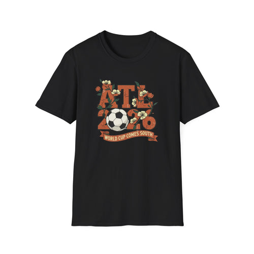 Atlanta (ATL) World Cup 2030 Soccer T-Shirt — "World Cup Comes South" Retro Design