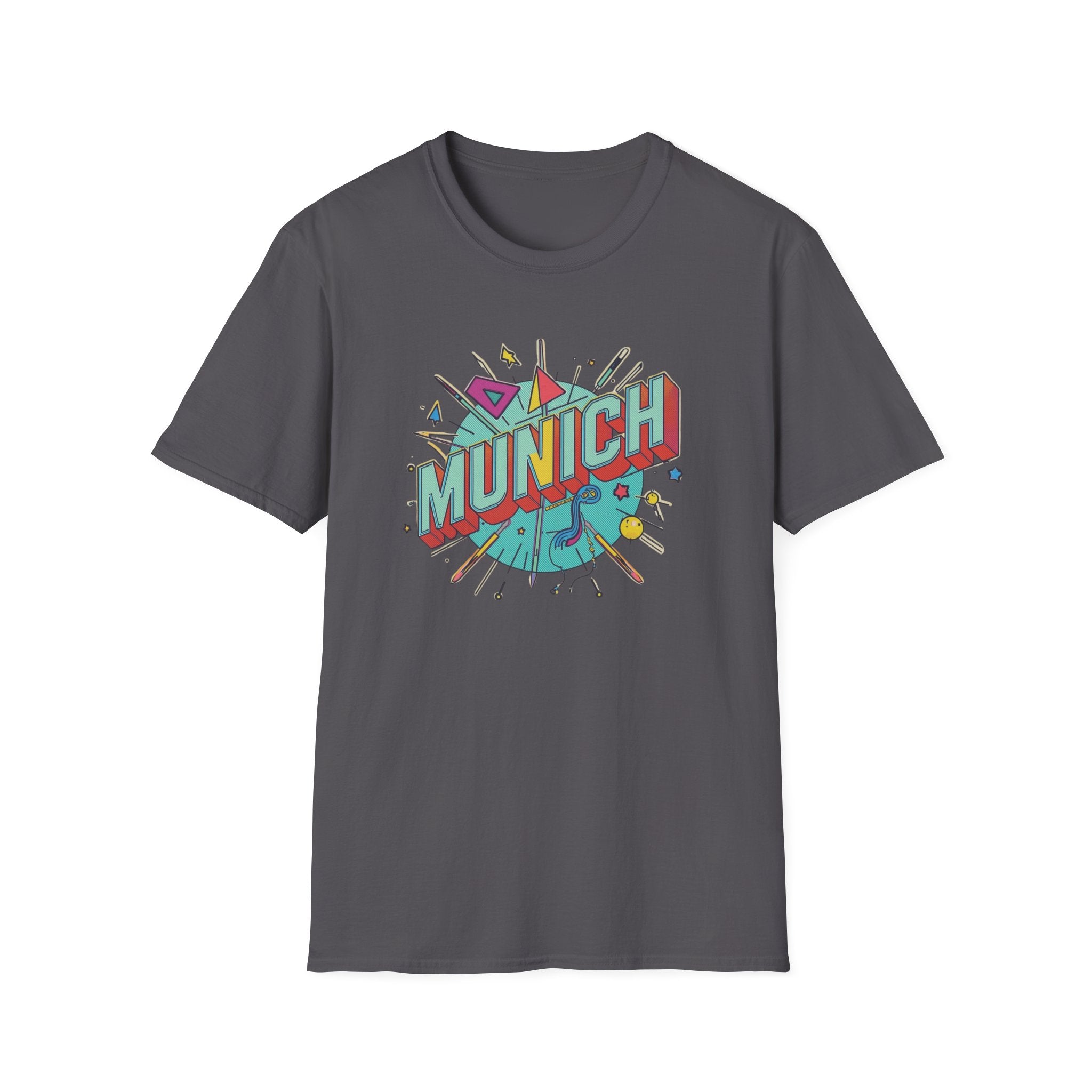 Munich Retro Graphic T-Shirt — Colorful Vintage City Design