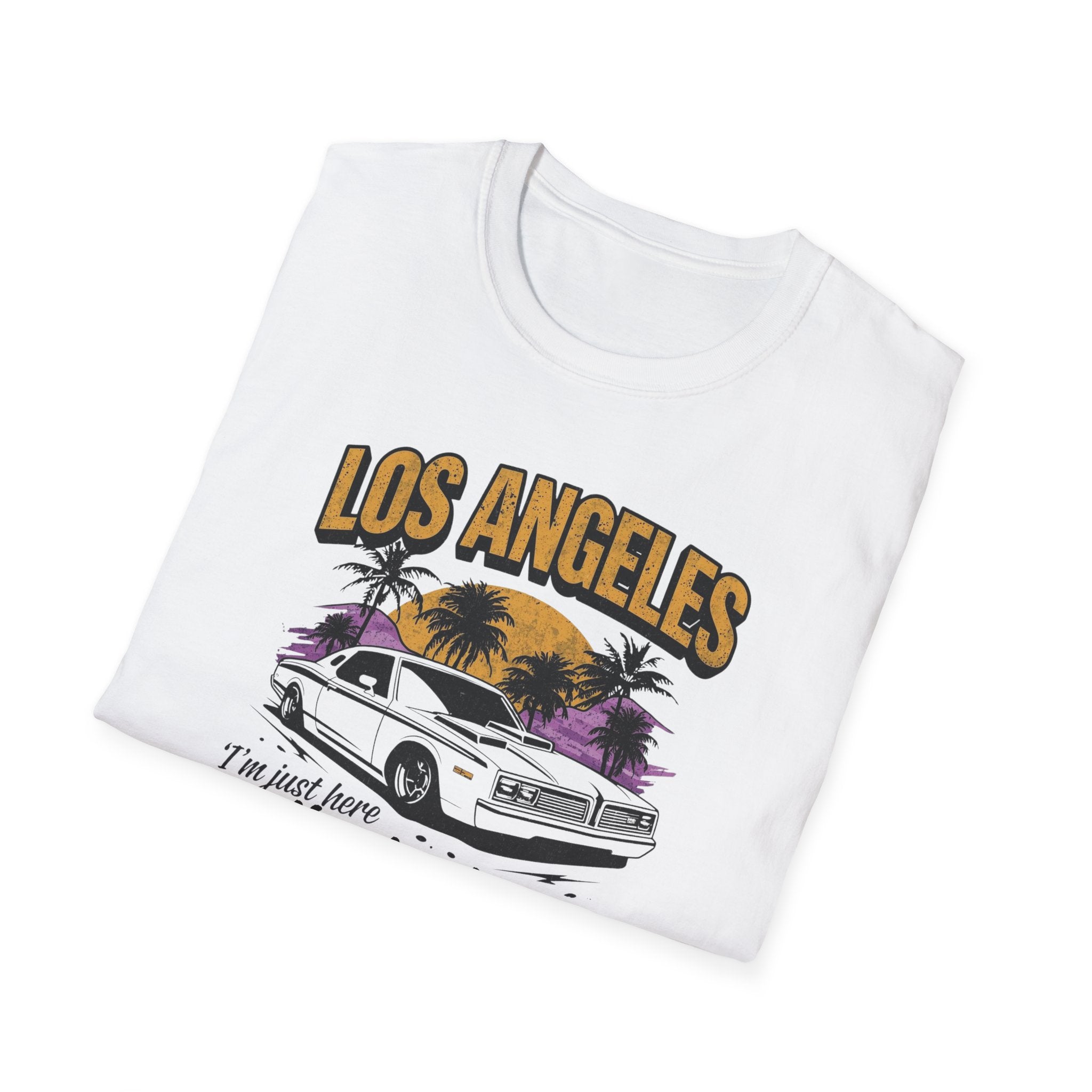 Los Angeles Retro Car T-Shirt — "For the Street Cred" Vintage Sunset Tee