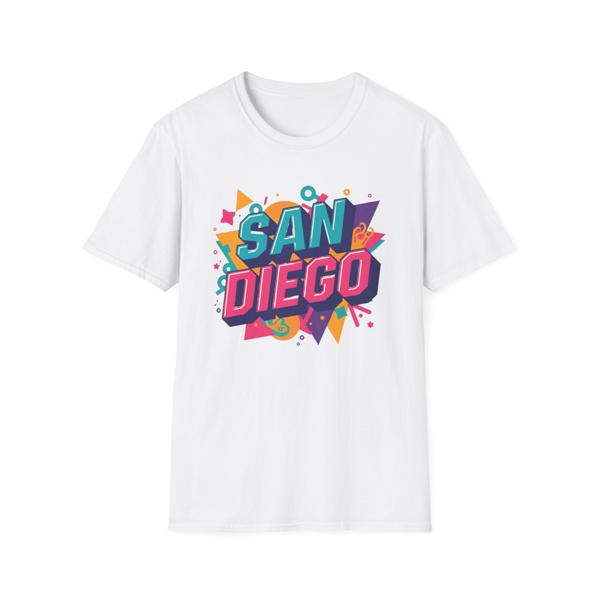 San Diego Retro Pop T-Shirt — Colorful City Graphic Tee