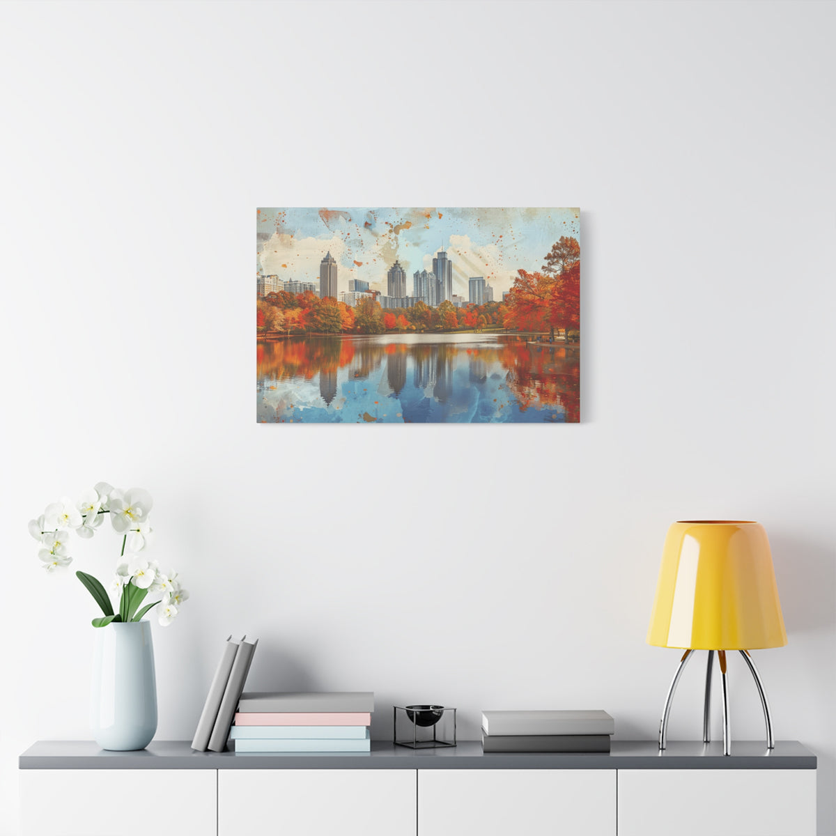 Atlanta Midtown Skyline - Piedmont Park - Autumn Cityscape Canvas – Fall Skyline Wall Art