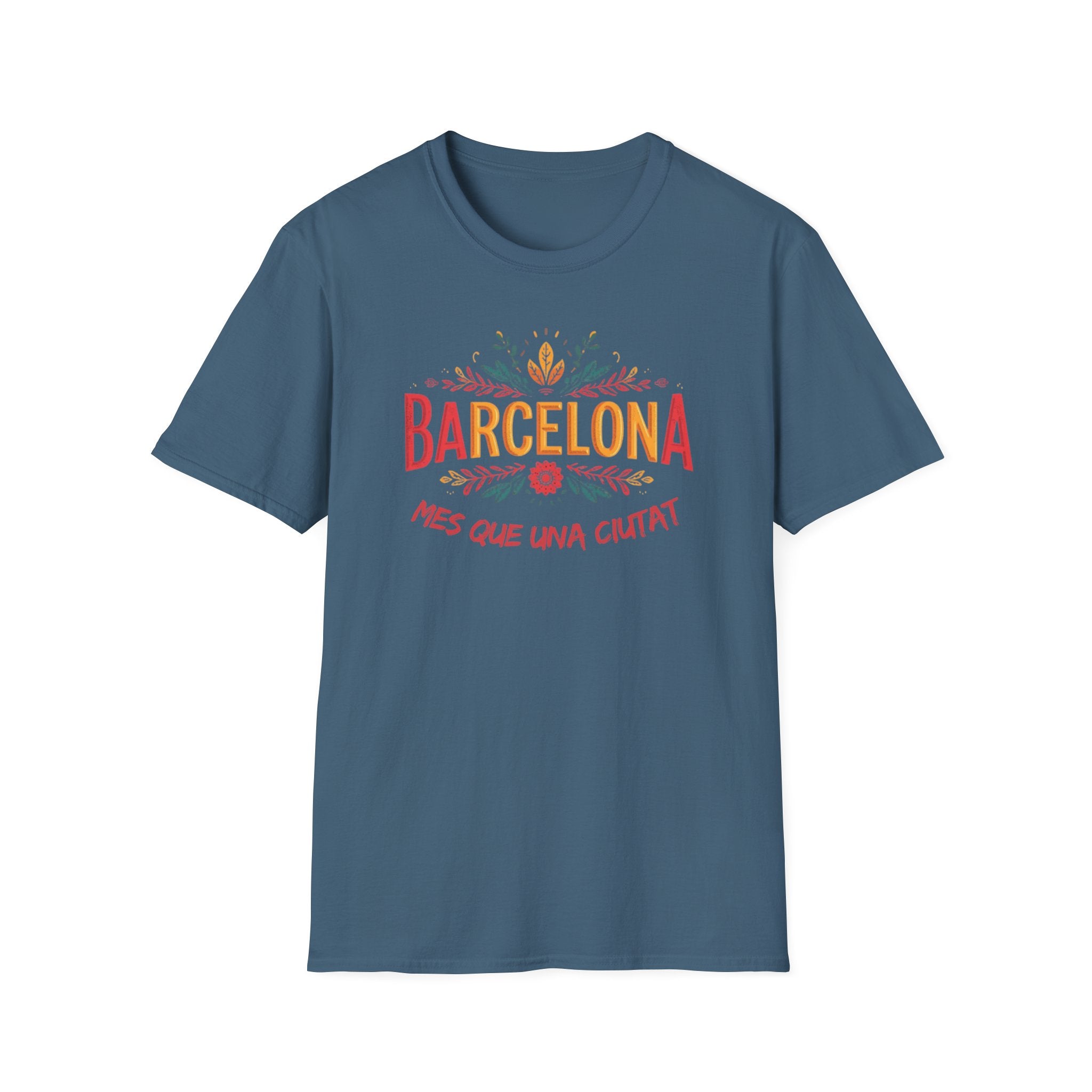 Barcelona floral script T-Shirt | Més que una ciutat, Catalonia travel tee