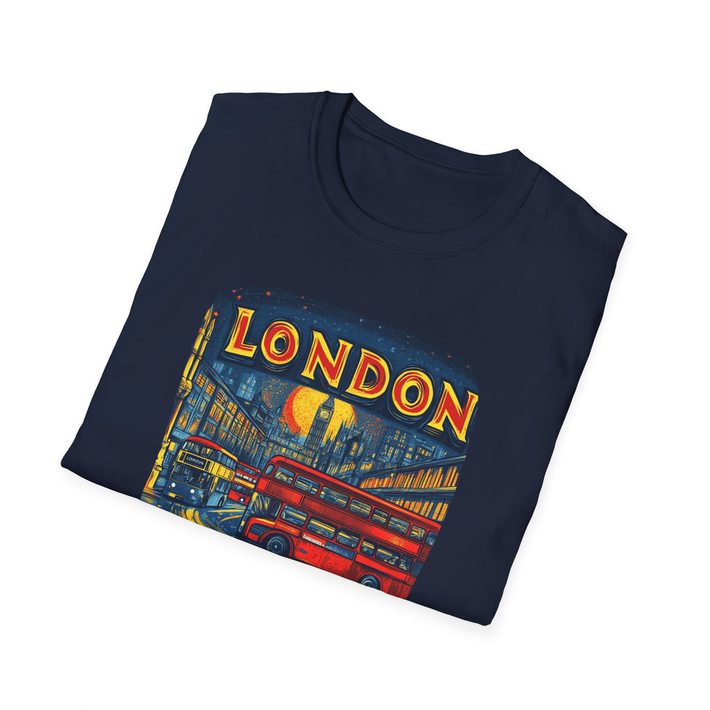 London Vintage Double-Decker Bus T-Shirt | Retro Cityscape Tee