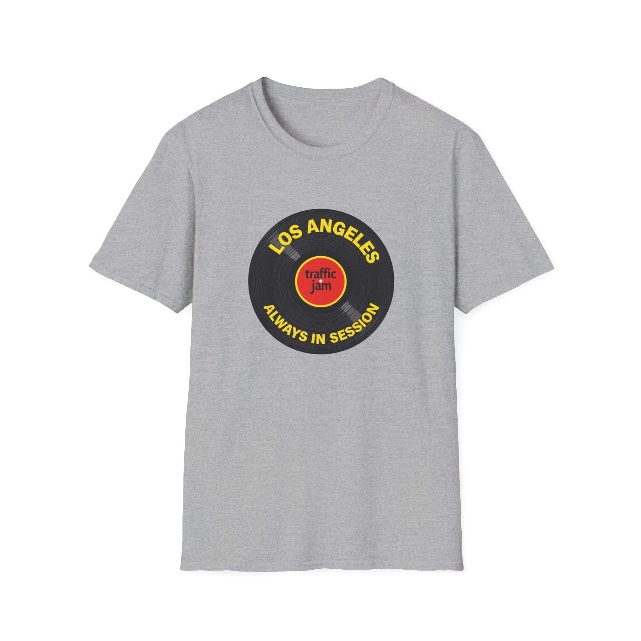 T-Shirt — Los Angeles Traffic Jam Vintage Record Design (“Always In Session”)