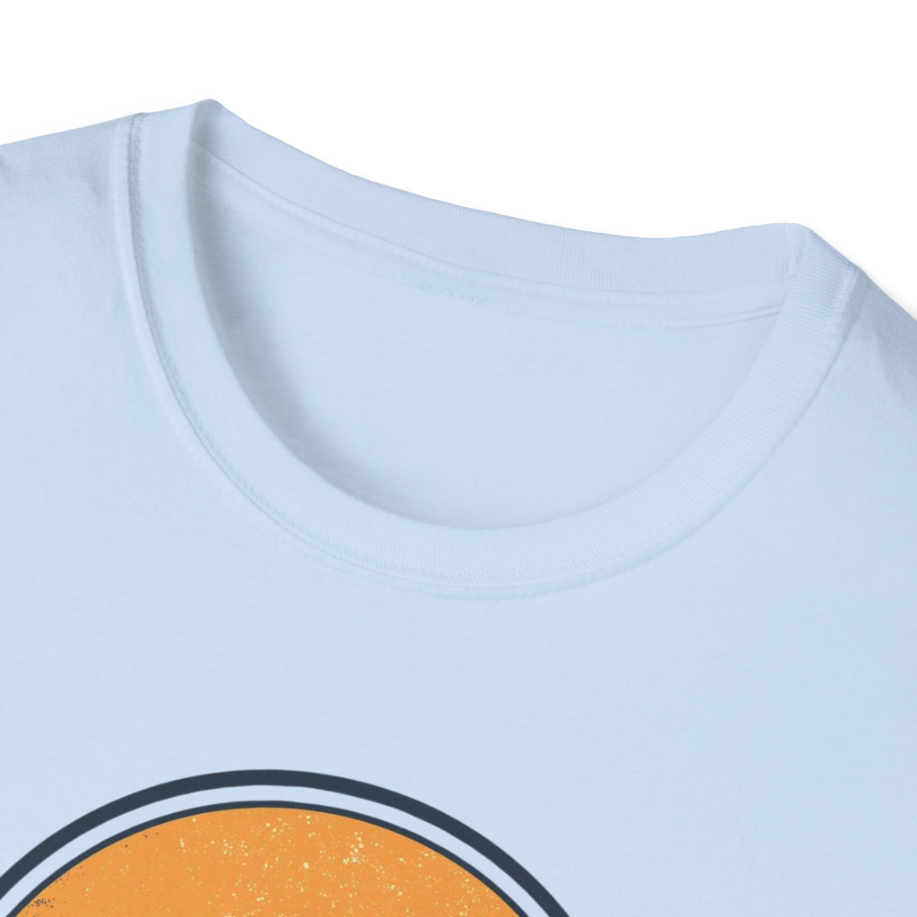 Boston Skyline Circle T‑Shirt — Retro Sunset City Graphic