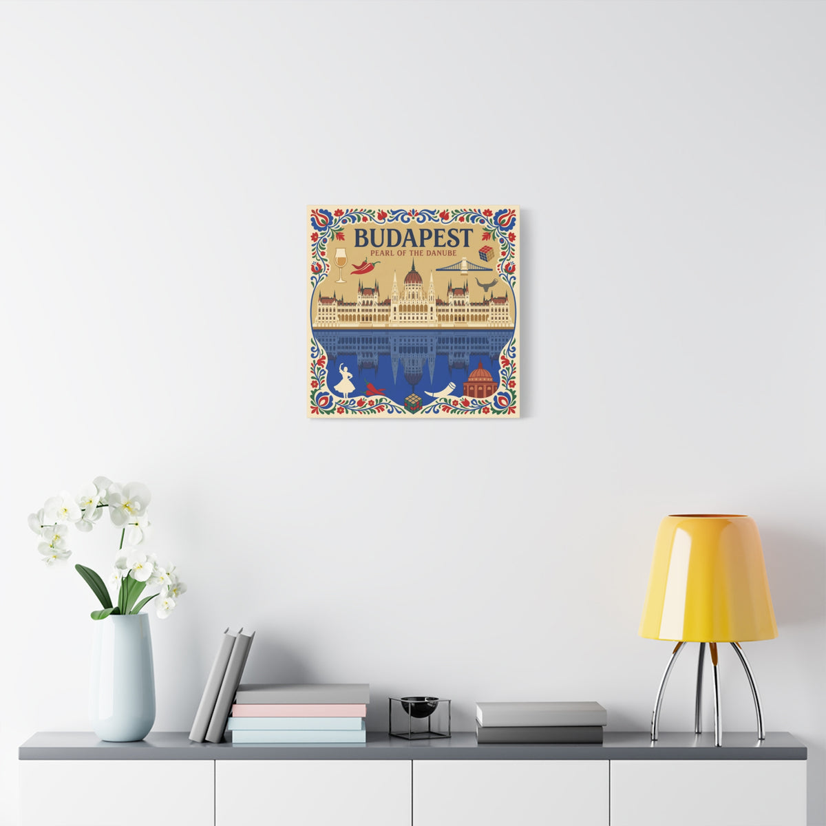 Budapest Pearl of the Danube Stretched Canvas Wall Art