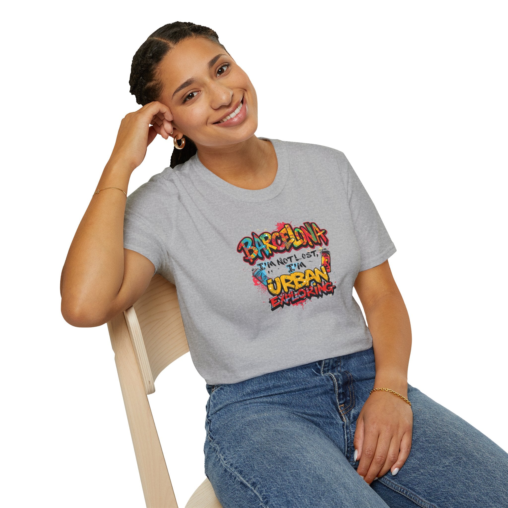 Barcelona Urban Graffiti T‑Shirt – Colorful Street Art Travel Tee