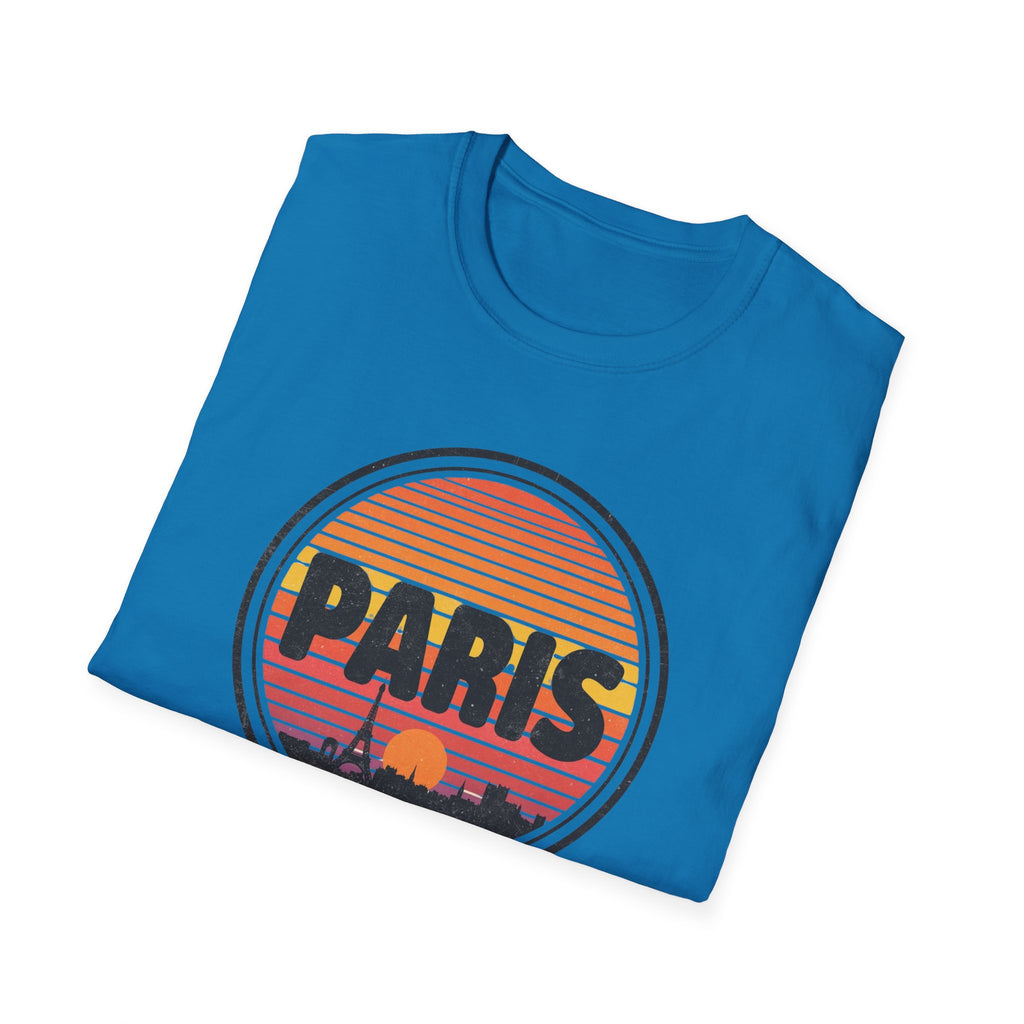 Paris Sunset T-Shirt — Retro Eiffel Tower Travel Tee